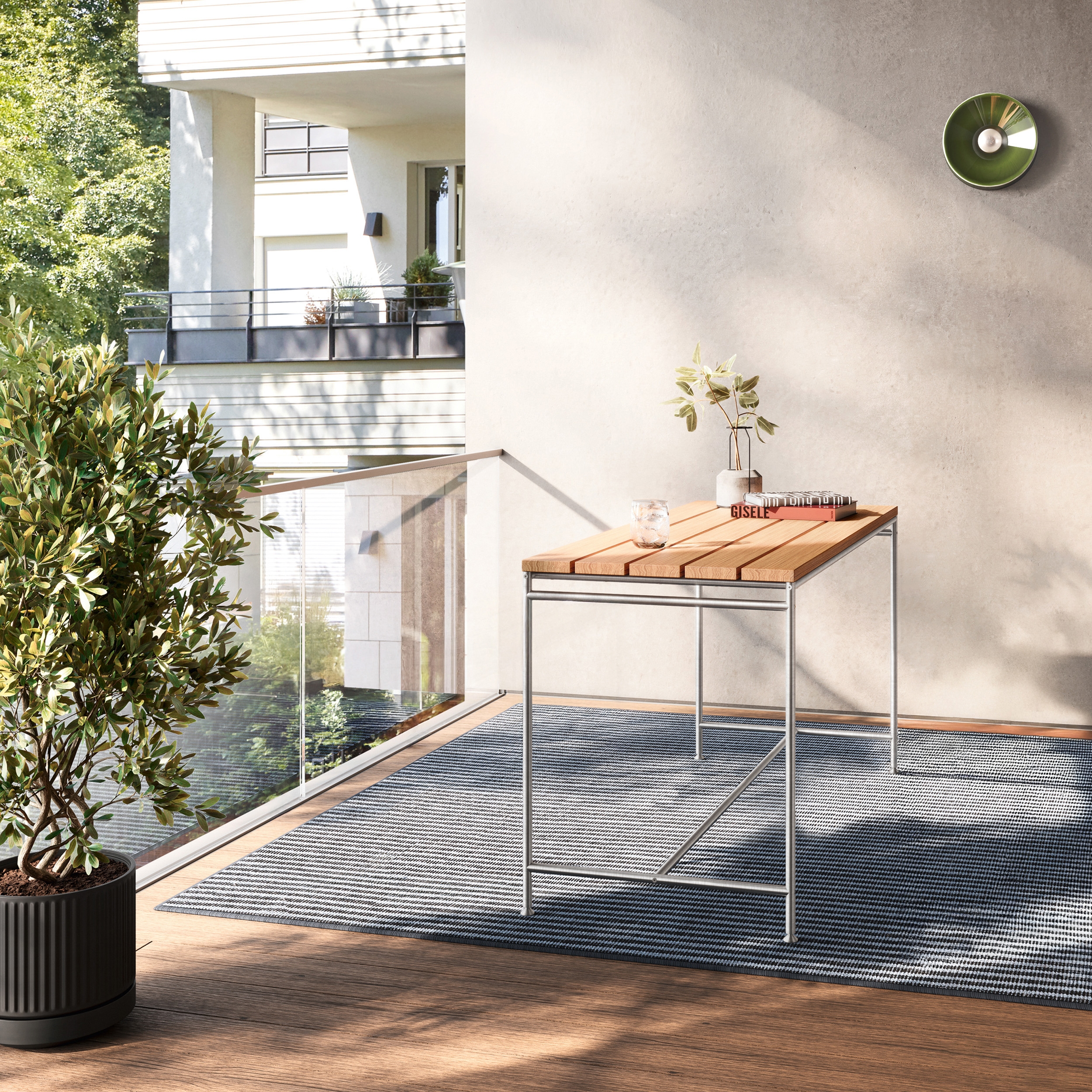 Mostra il prodotto Tavolo in acciaio inox e teak del produttore PHOS Design