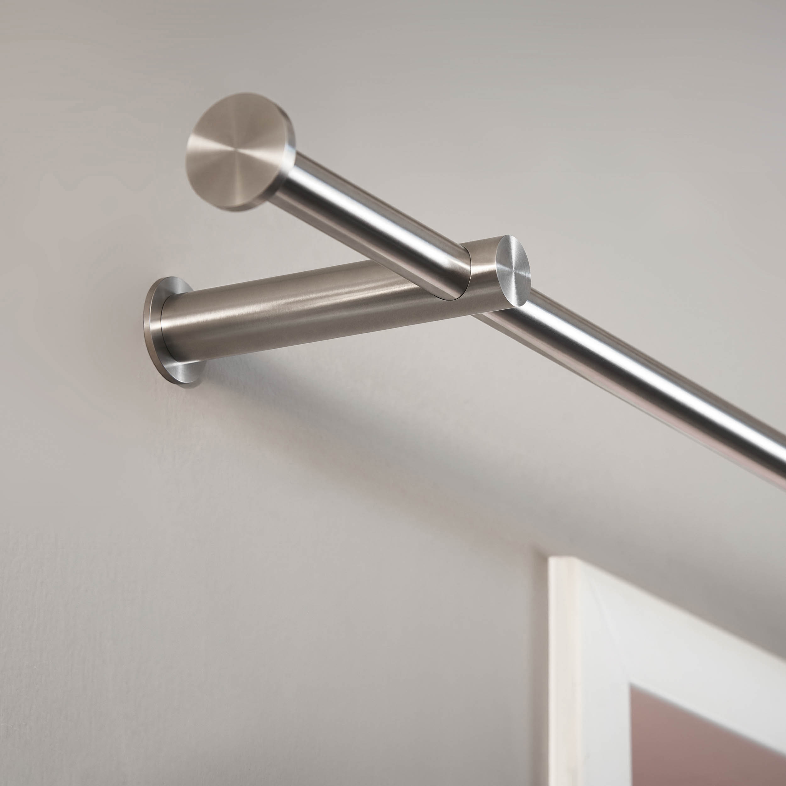 Display product Curtain rail Ø20 mm: Length 100 cm set, wall distance 12 cm, 2 holders, with end cap from manufacturer PHOS Design