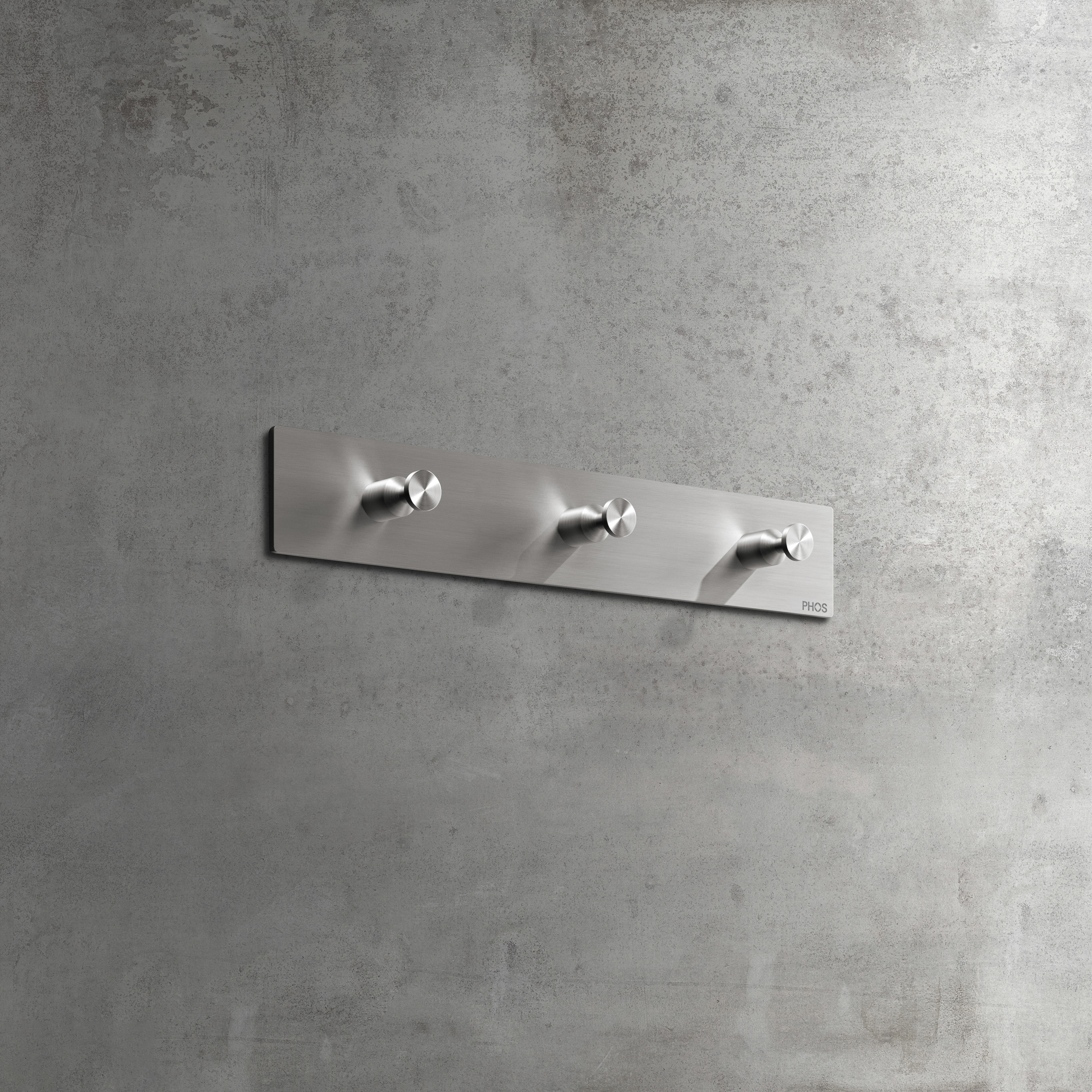 Vertoon produk Towel rail, plain - 30 cm, 3 conical hooks van vervaardiger PHOS Design