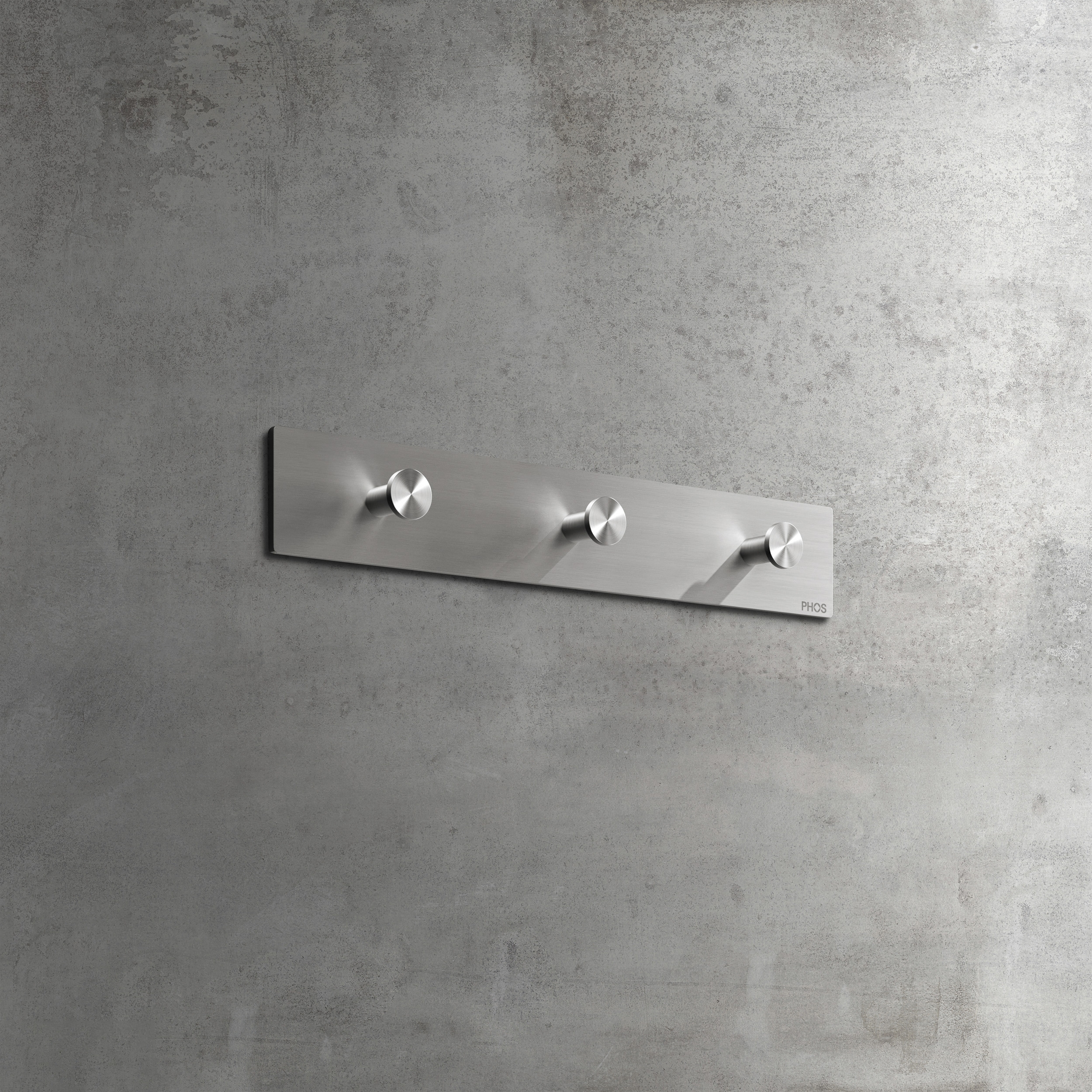 Vertoon produk Bathroom hook rail, minimalist with 3 rod hooks van vervaardiger PHOS Design