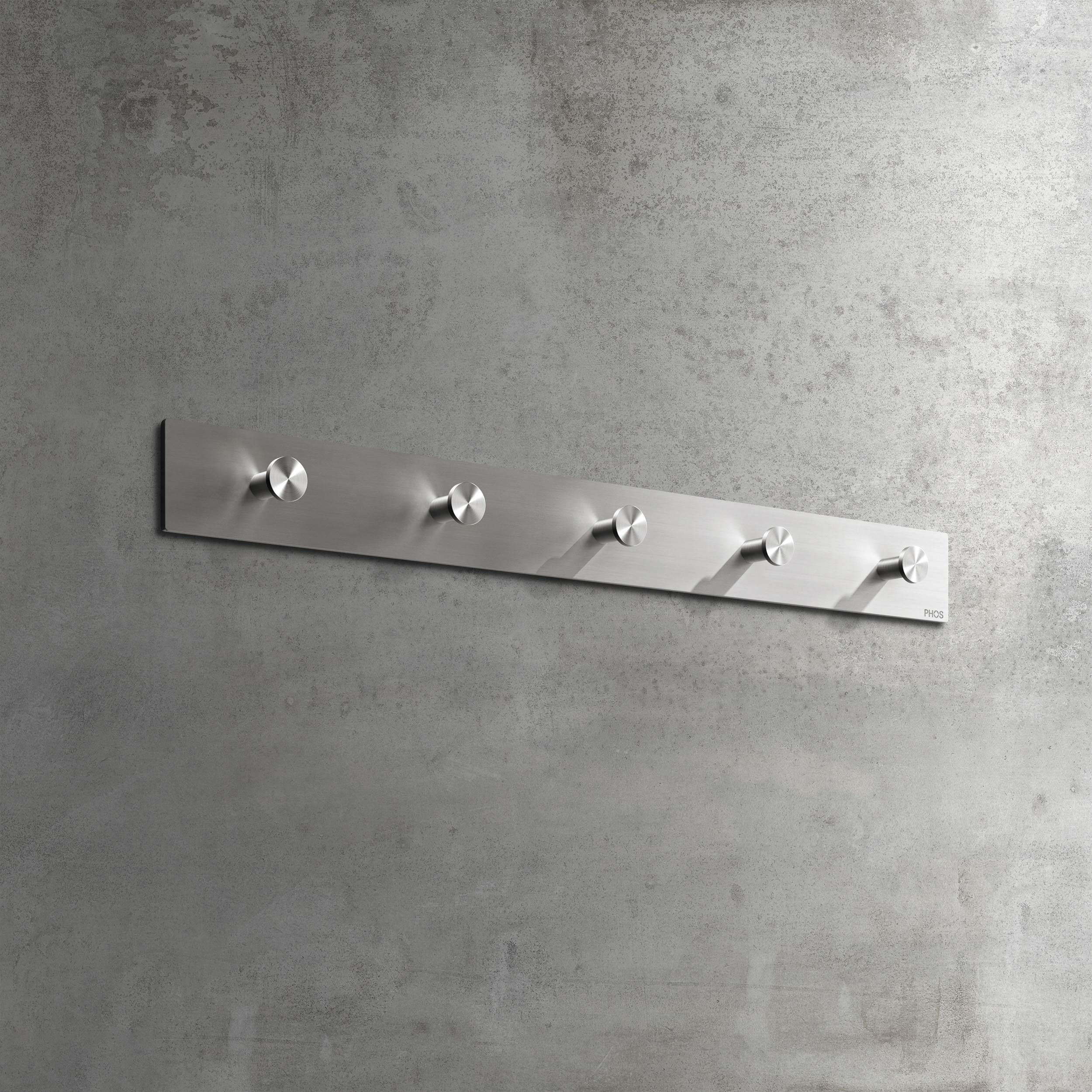 Display product Towel hook rail, minimalist - 50 cm. 5 bar hooks from manufacturer PHOS Design