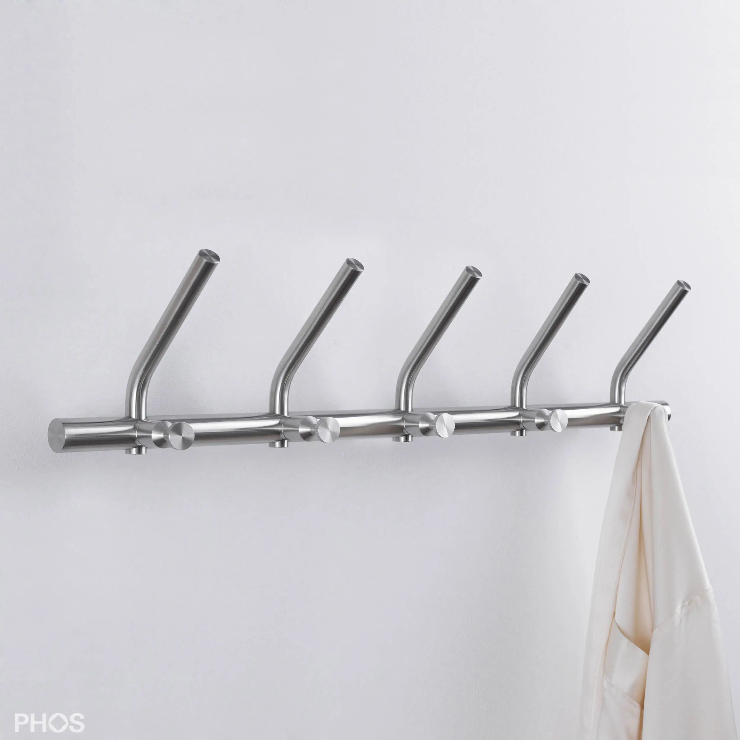 PHOS Design - Towel hook rail, purist, classic, 5 double hooks