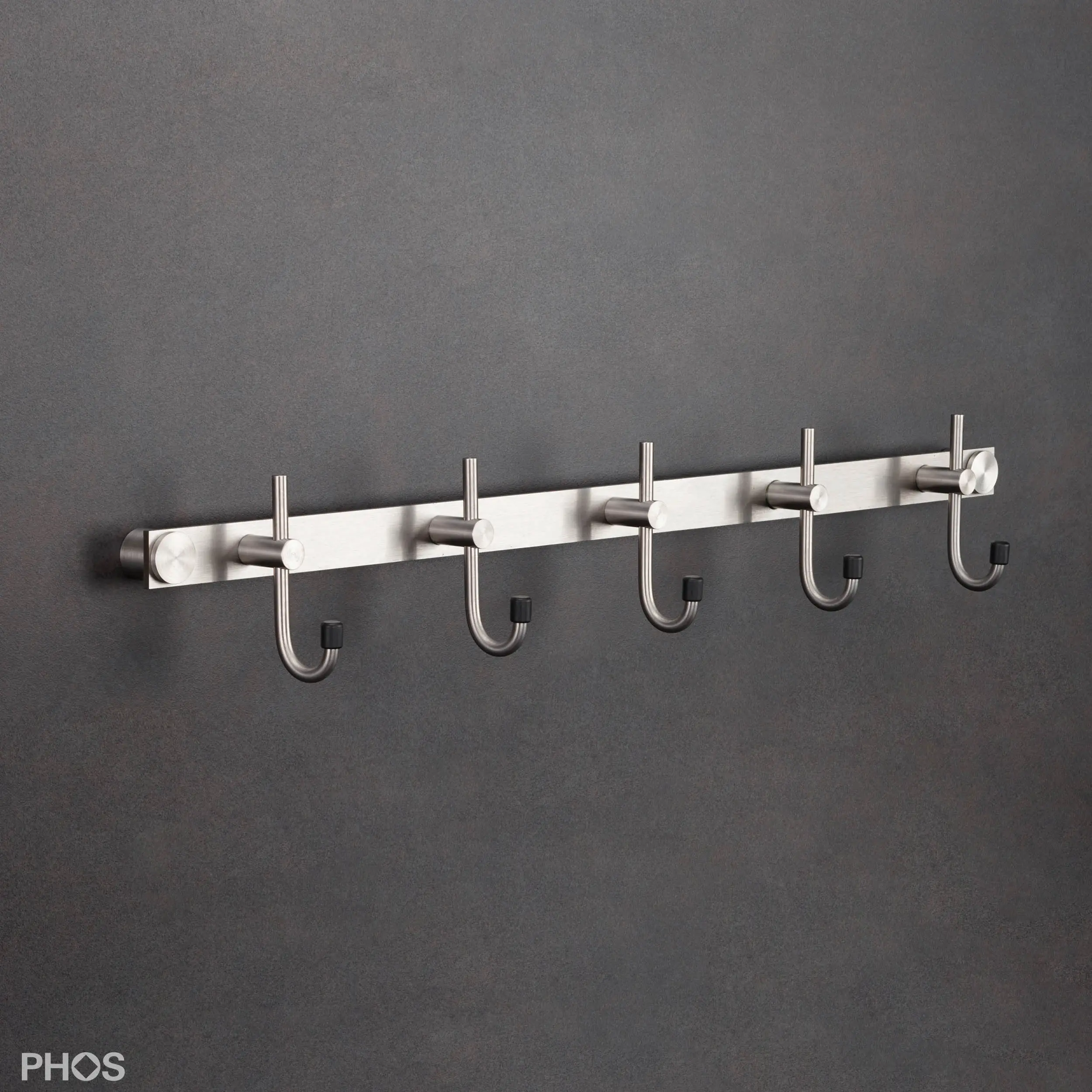 PHOS Design - Towel hook rail with 5 curved hooks