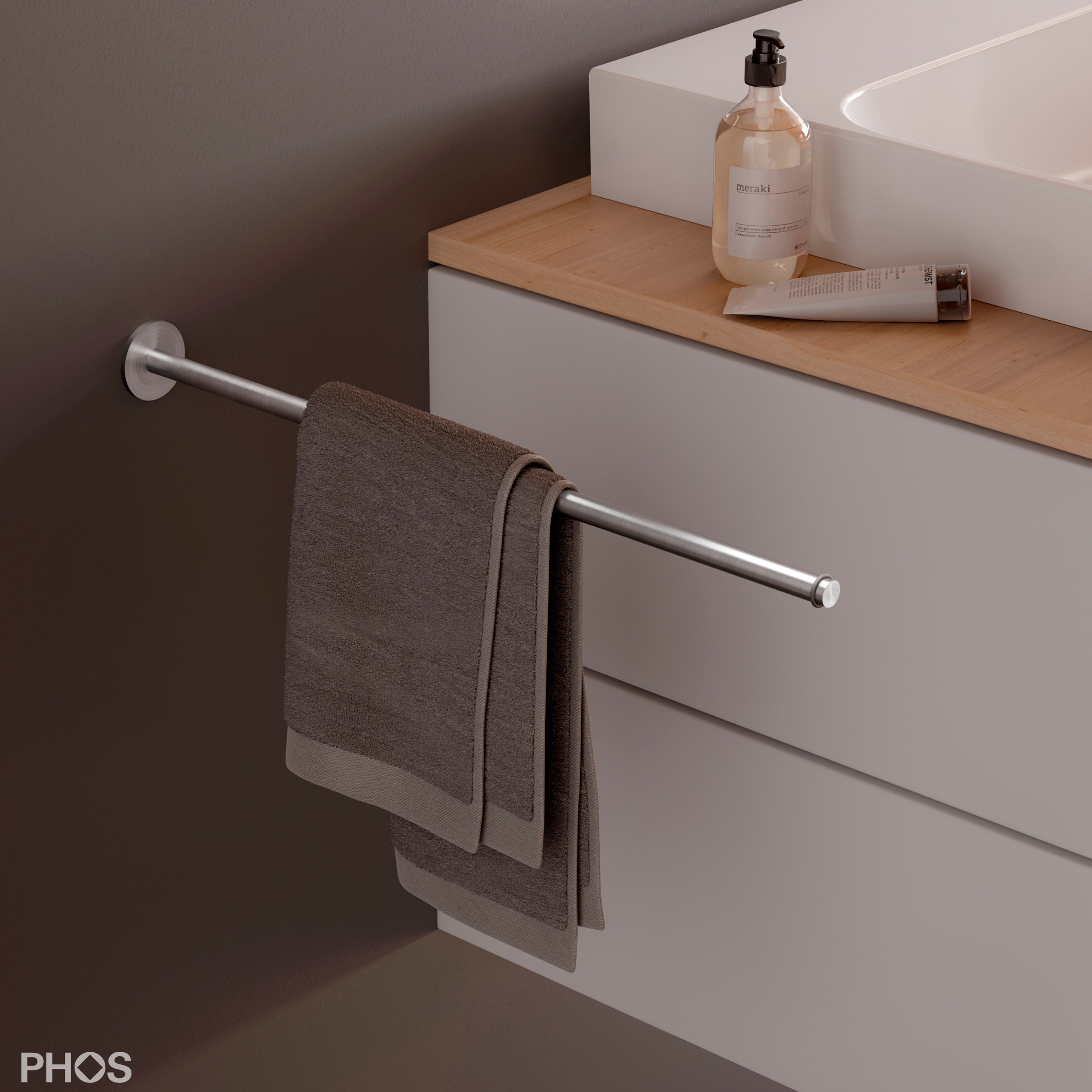 Afficher le produit Porte-serviettes avec joints toriques à côté du lavabo du fabricant PHOS Design