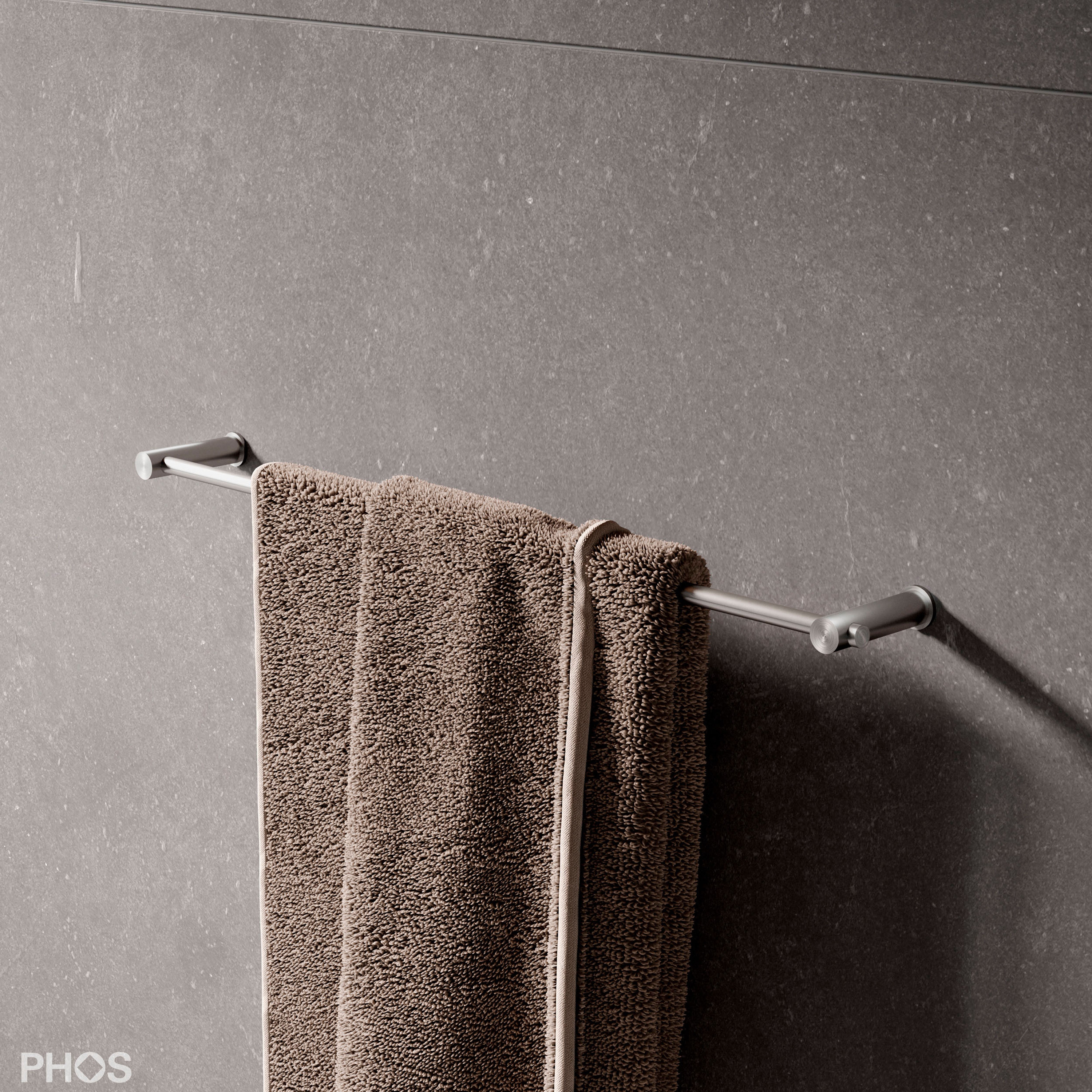 Afficher le produit Barre porte-serviettes design inox 60 cm adaptable du fabricant PHOS Design
