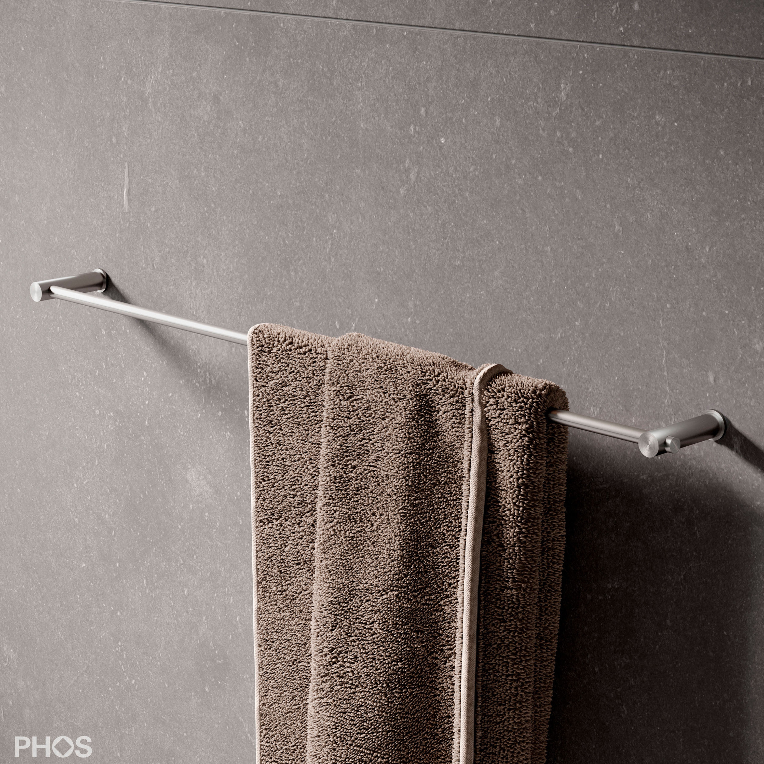 Afficher le produit Barre porte-serviettes design inox 80 cm adaptable du fabricant PHOS Design