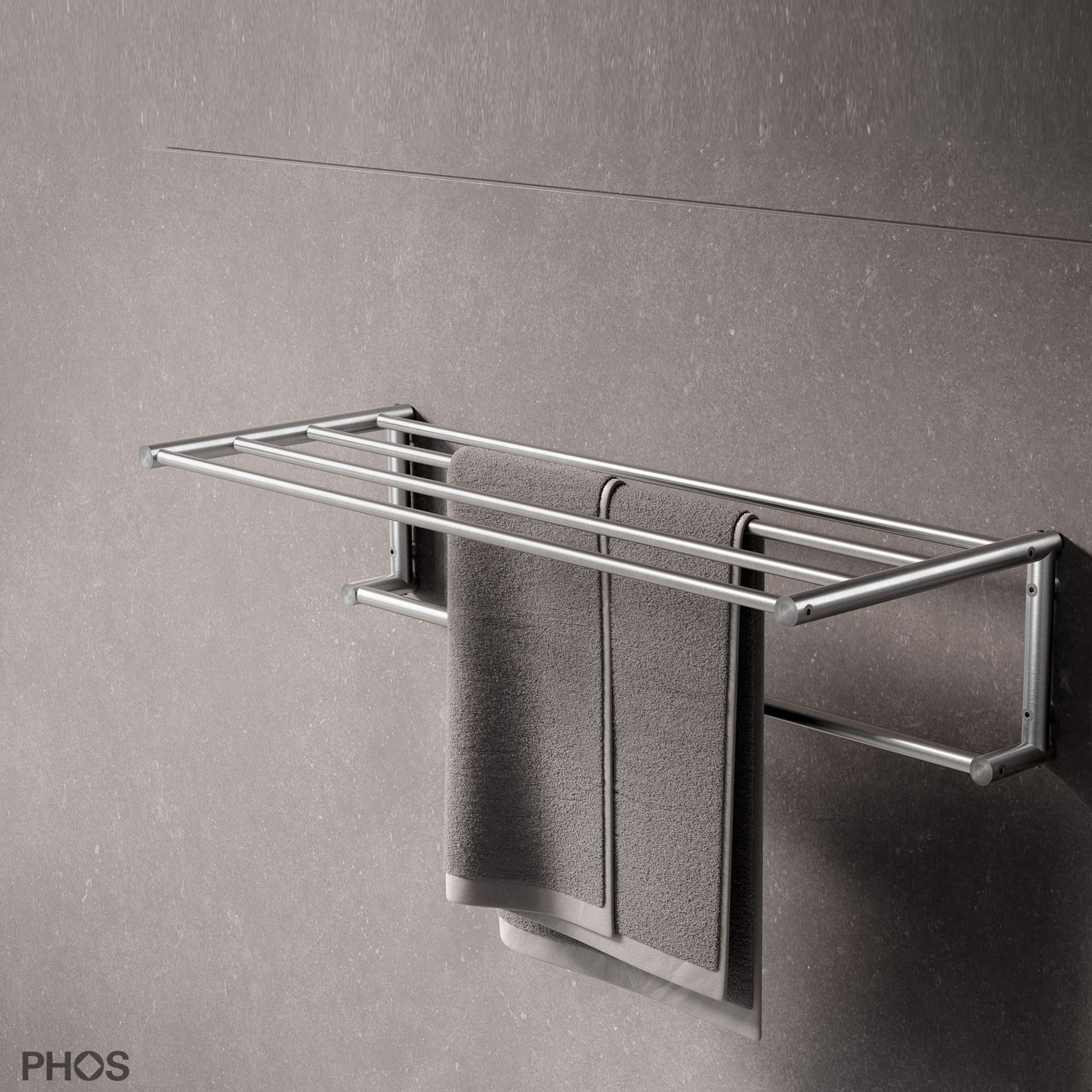 Display product High-quality towel rack with shelf, timelessly modern - 80 cm wide from manufacturer PHOS Design