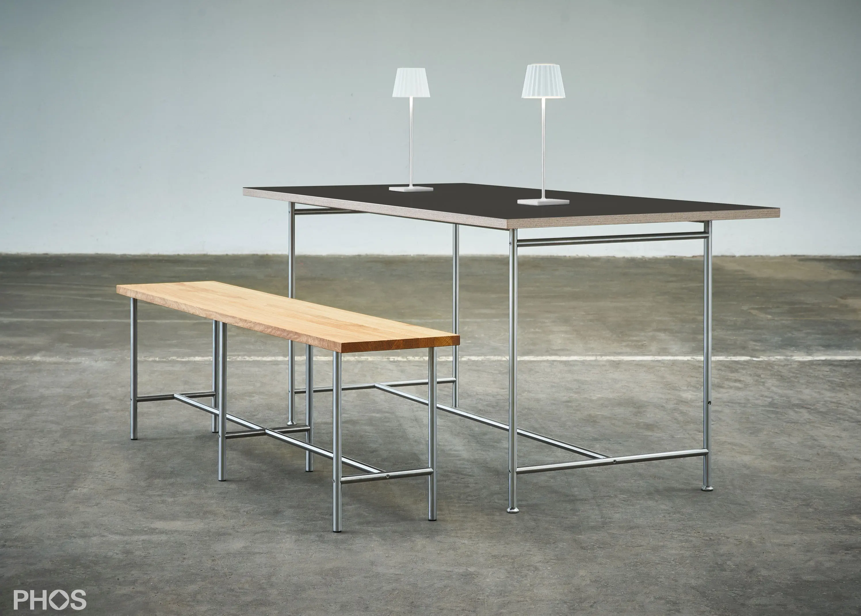 PHOS Design - Mesa Karlsruhe - mesa de comedor - negro - 160x80 cm