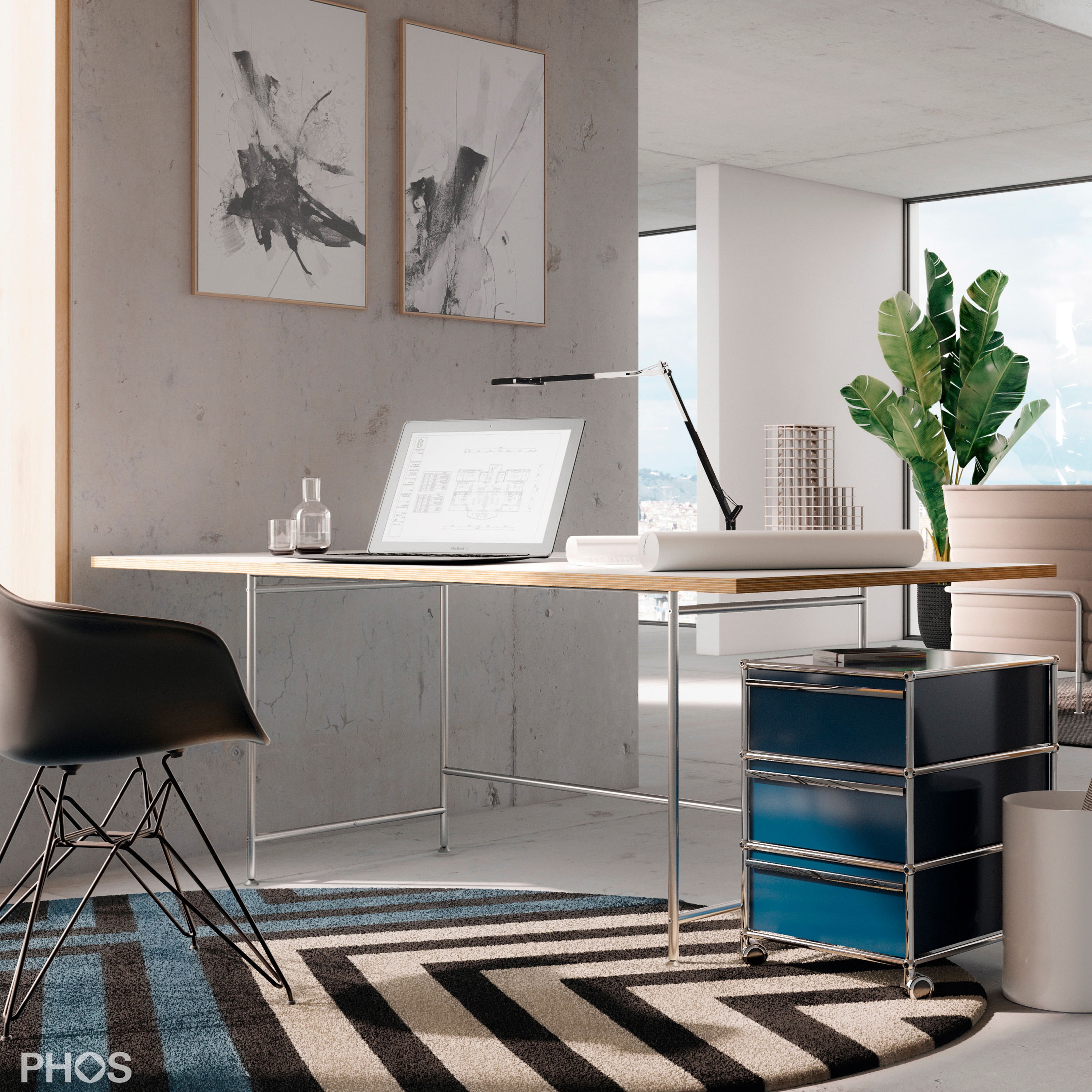 Produkt Karlsruher Tisch - Schreibtisch - weiß - 180x90 cm des Herstellers PHOS Design anzeigen