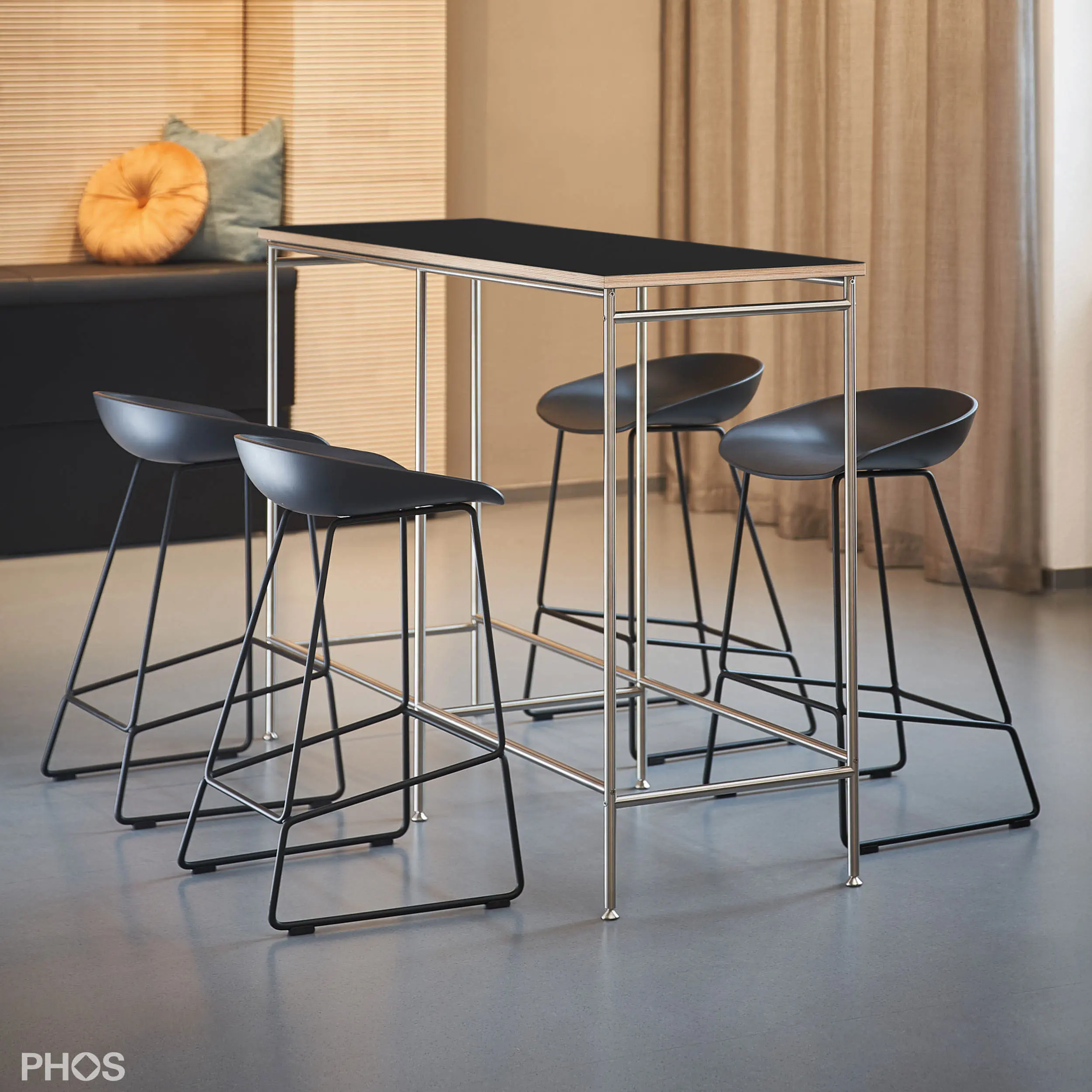 PHOS Design - Wide bar table with black table top 150x60x105 cm