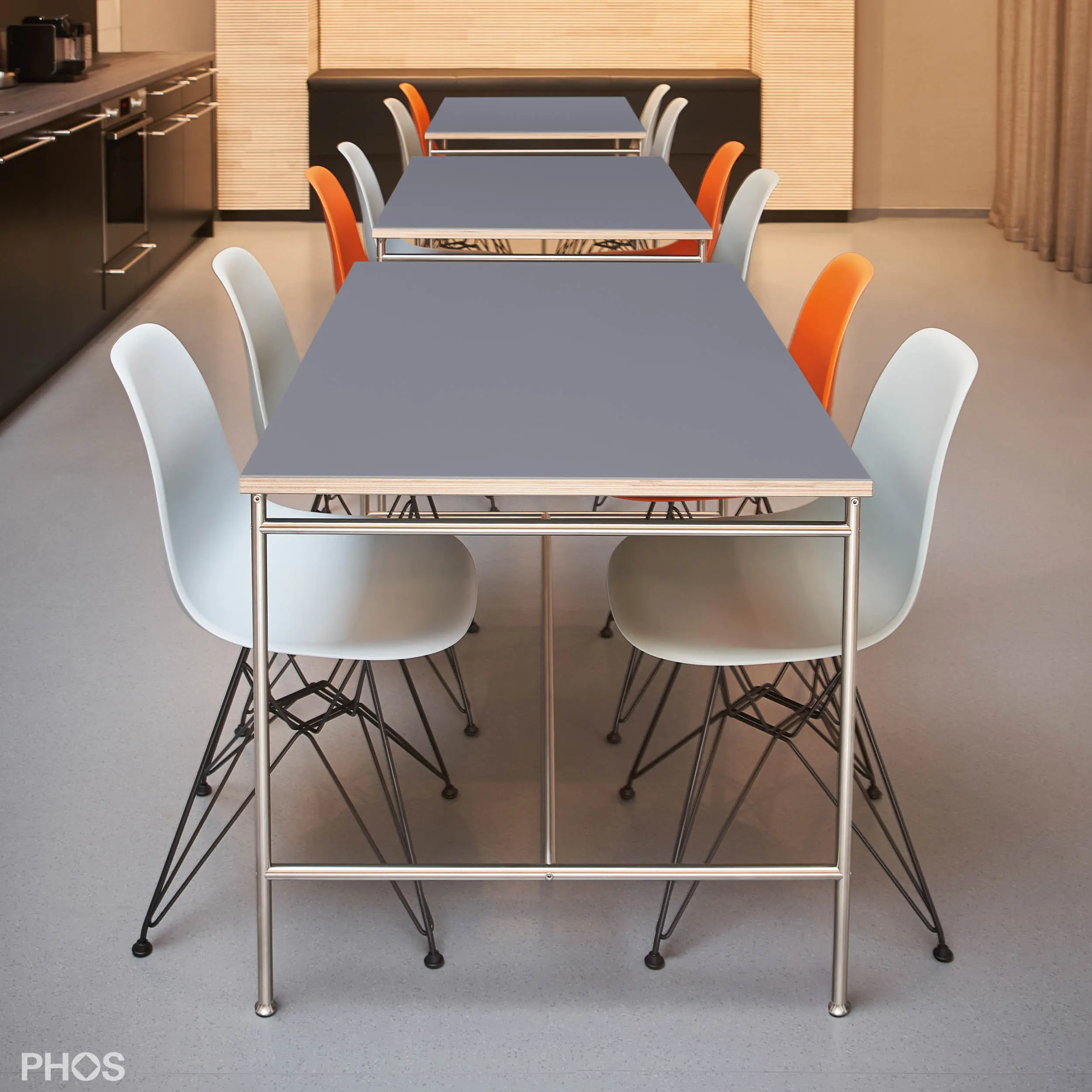PHOS Design - Karlsruhe table - universal table 120x80x75 with linoleum table top