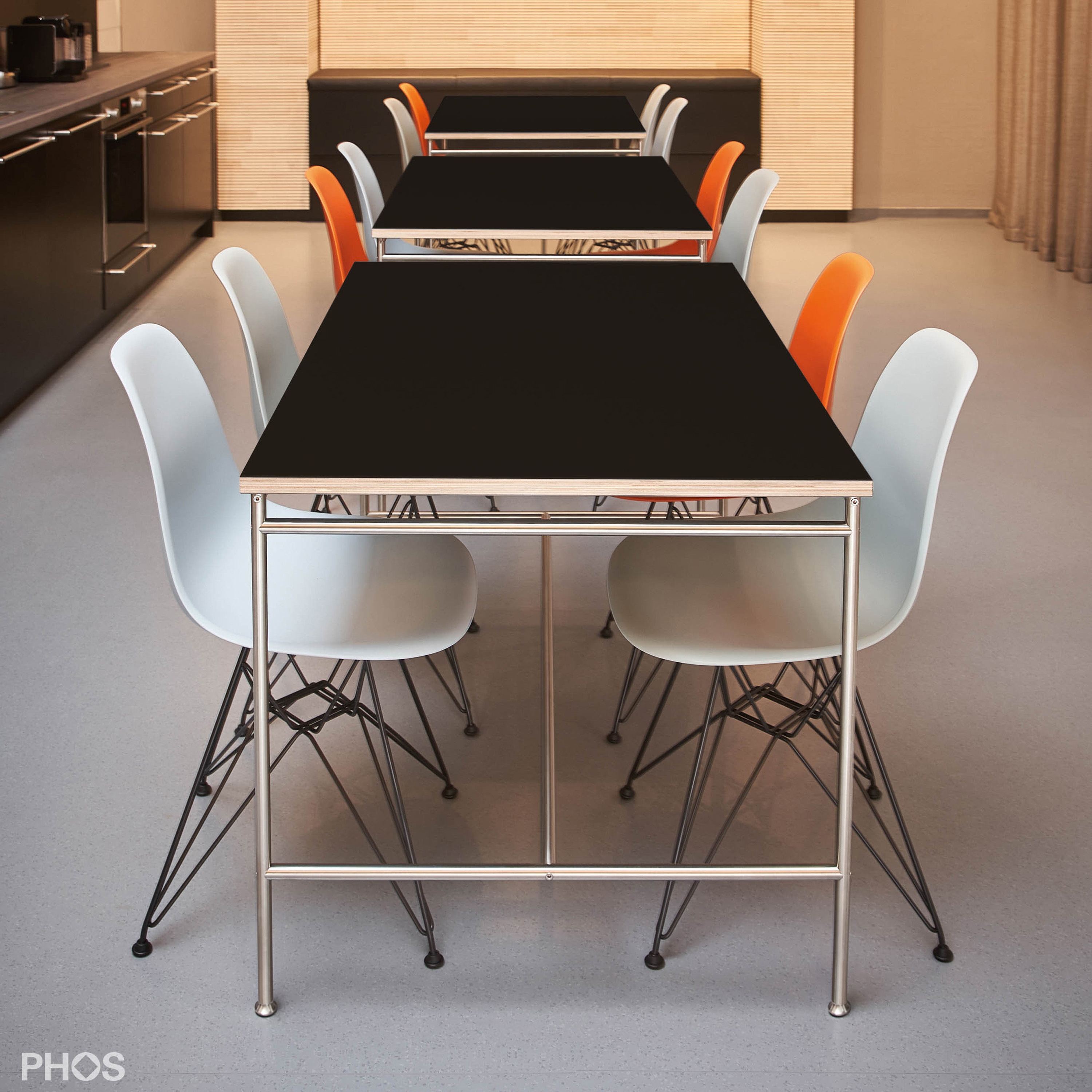 Display product Karlsruhe table - universal table 120x80x75 with black table top from manufacturer PHOS Design