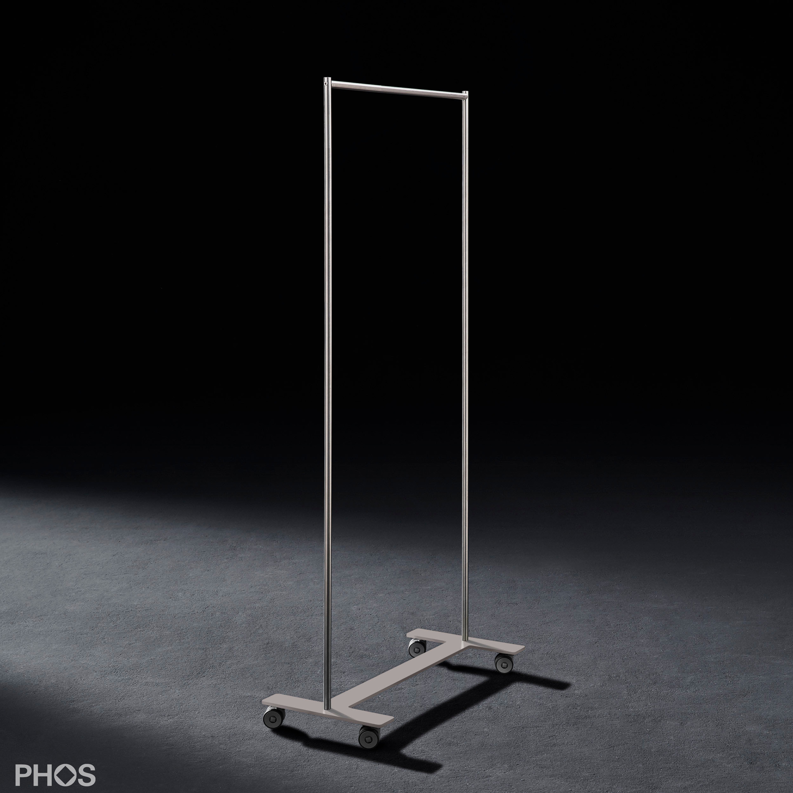 Produkt Garderobenwagen minimalistisch mit Doppel-T Bodenplatte - 80 cm breit des Herstellers PHOS Design anzeigen