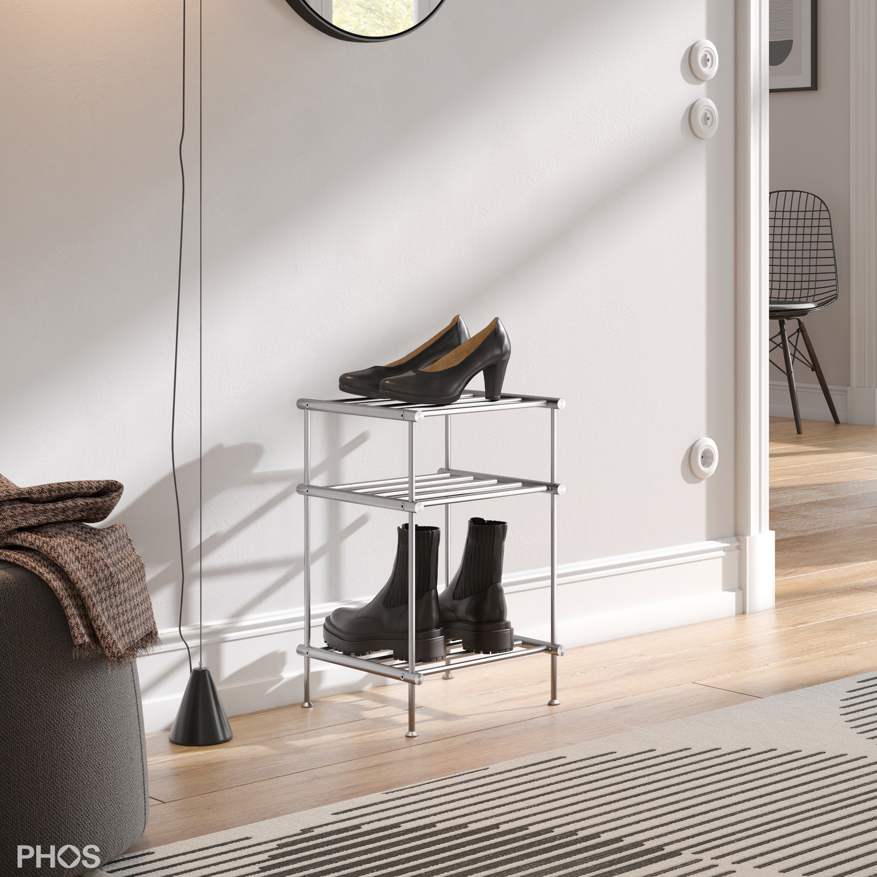 Produkt Schmales Schuhregal mit 3 Ebenen - 30 cm breit des Herstellers PHOS Design anzeigen