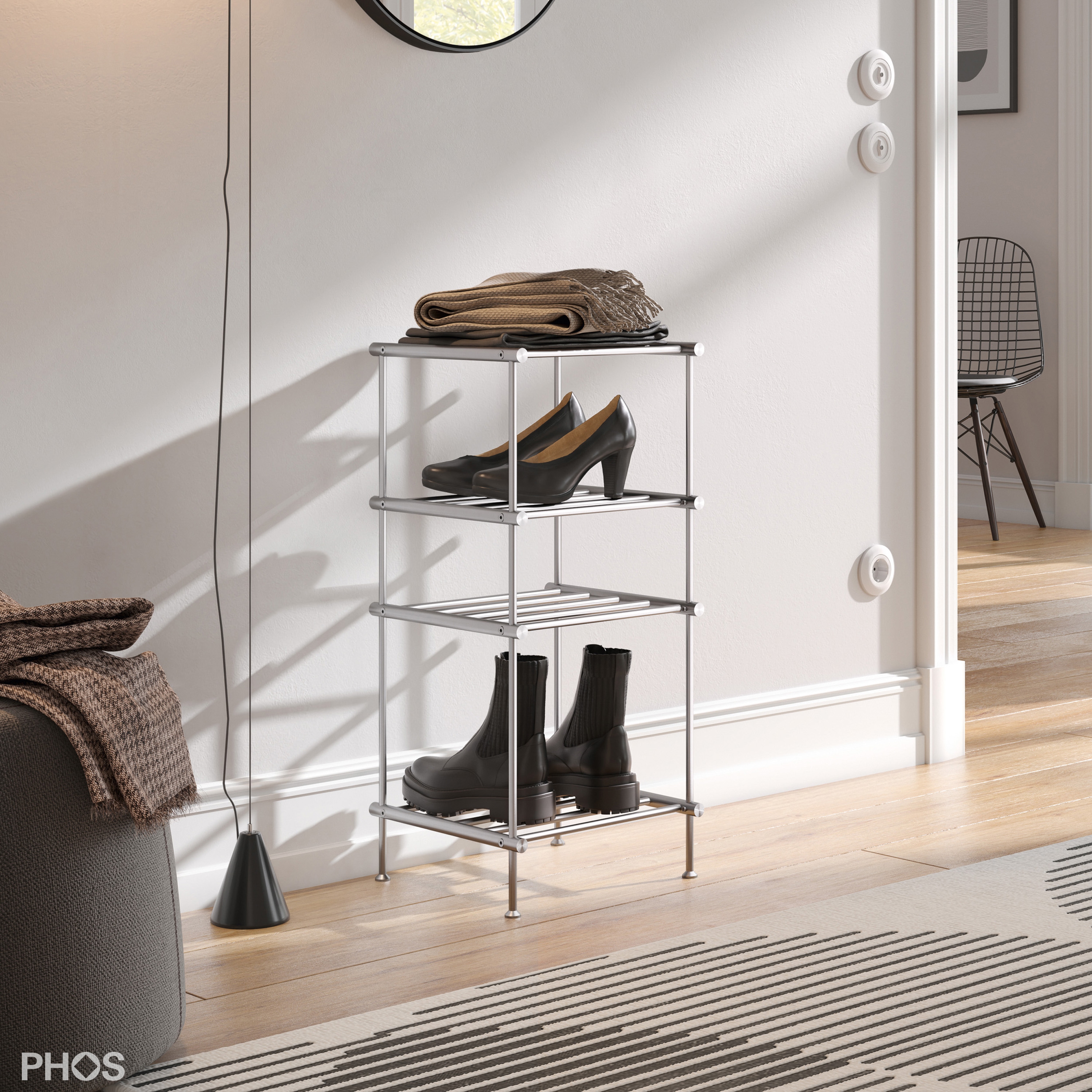 Produkt Schmales Schuhregal mit 4 Ebenen - 30 cm breit des Herstellers PHOS Design anzeigen