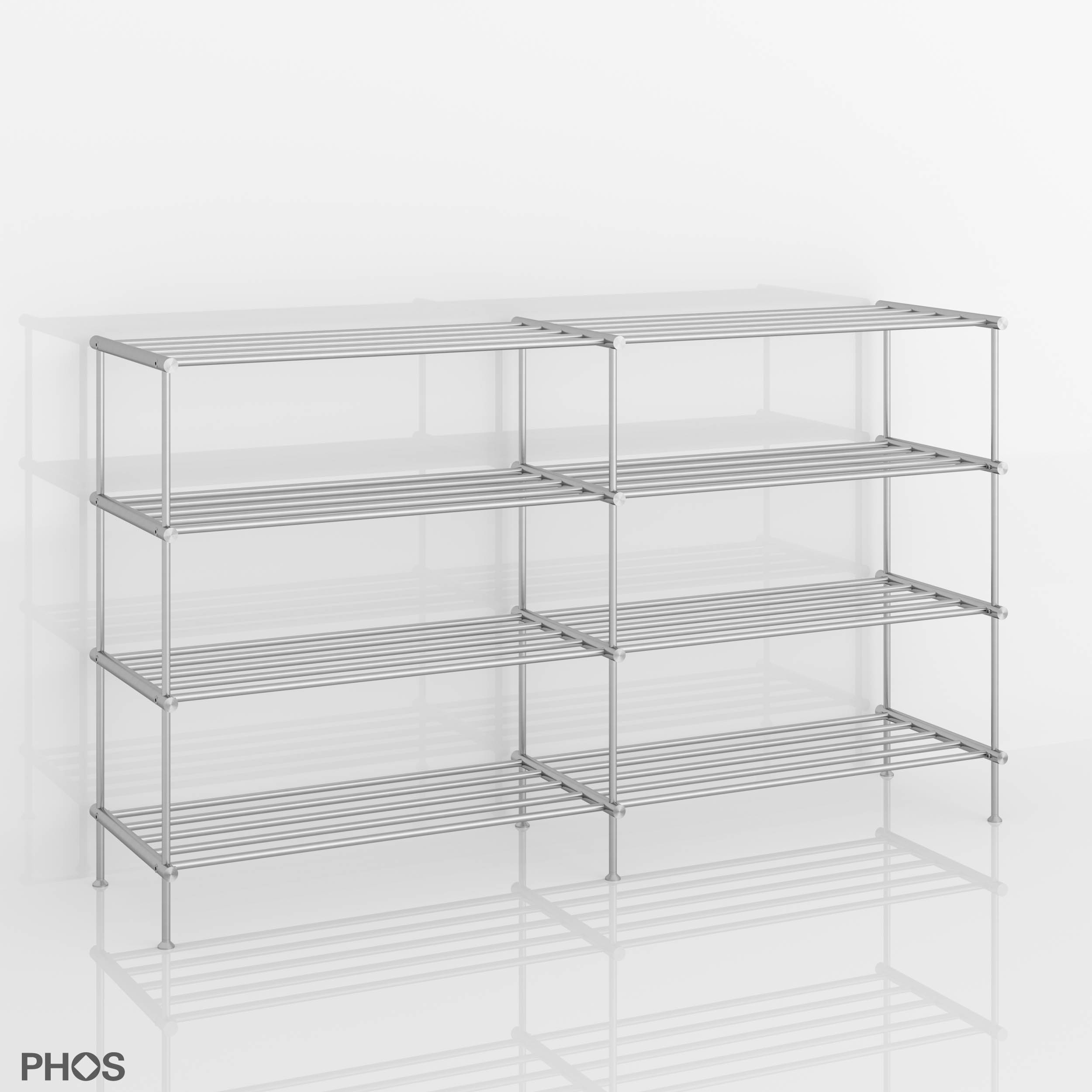 Display product Wide shoe rack 120 cm wide, 4 levels from manufacturer PHOS Design
