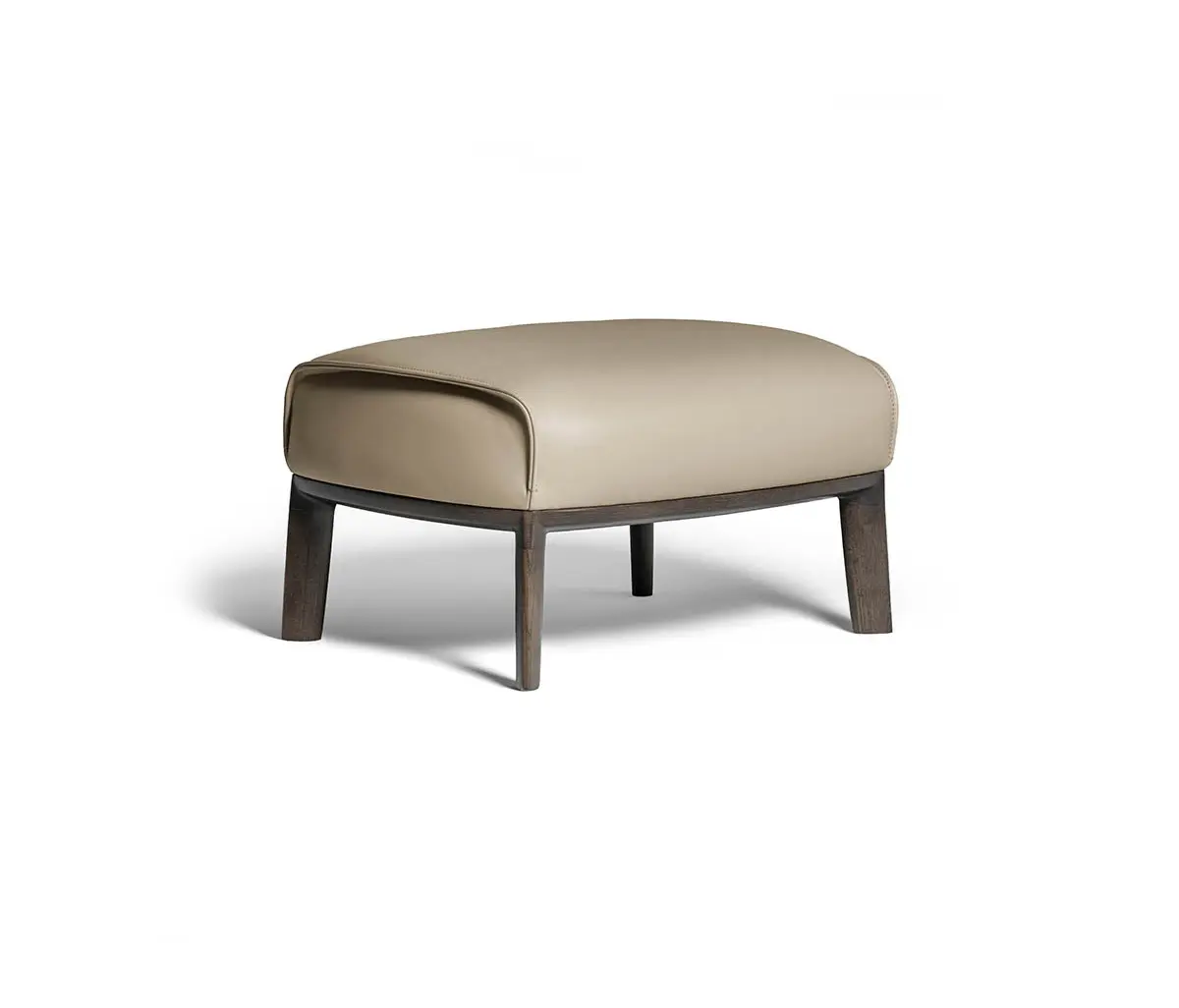ARCHIBALD | OTTOMAN WITH WOOD BASE - Poufs from Poltrona Frau
