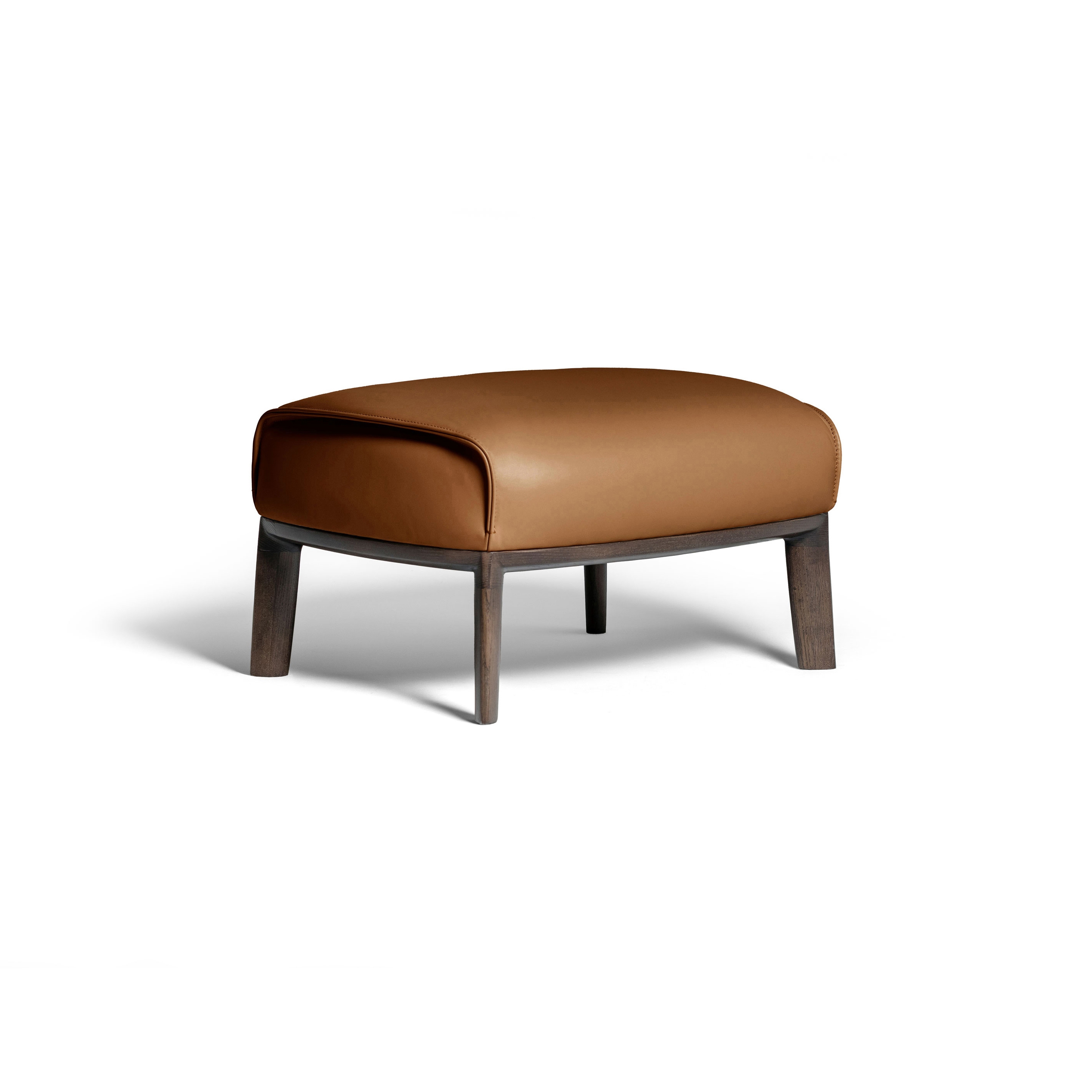 Archibald | Ottoman with wood base