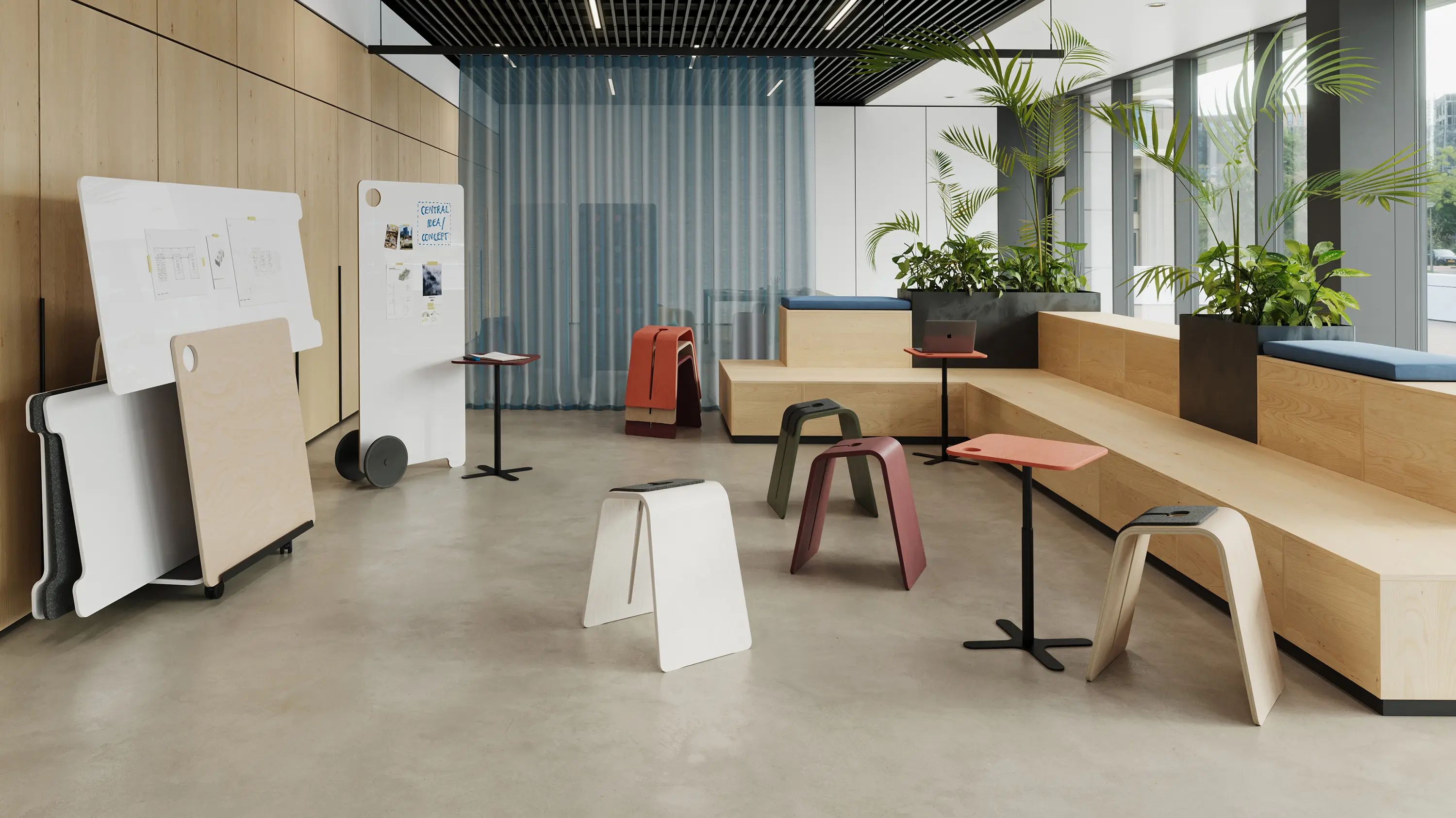 RENZ - Showtime Side Table / Woody stool