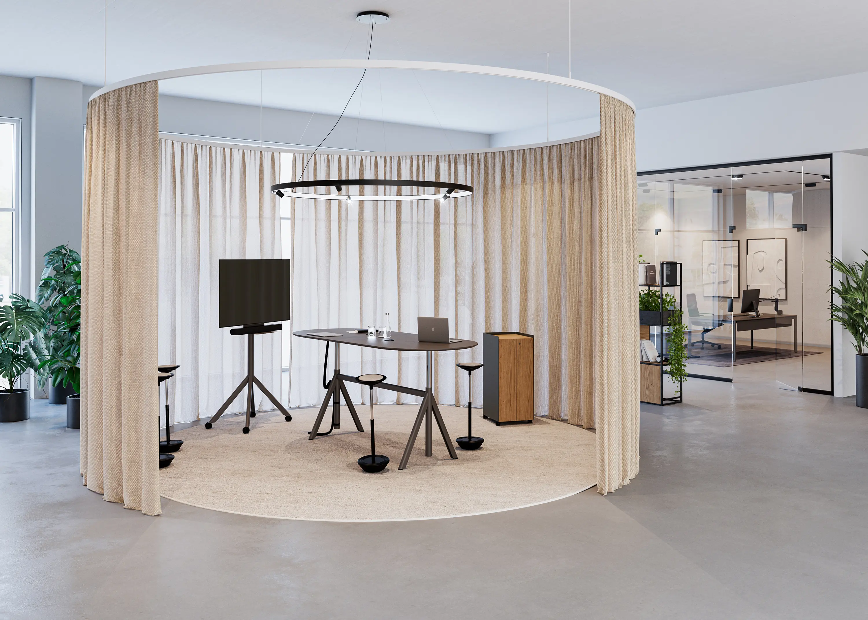 RENZ - Slide height-adjustable meeting table