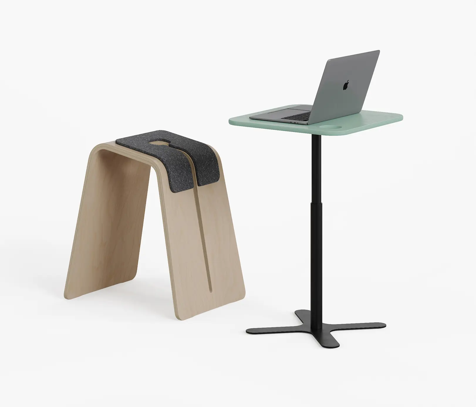 RENZ - Showtime Side Table / Woody stool