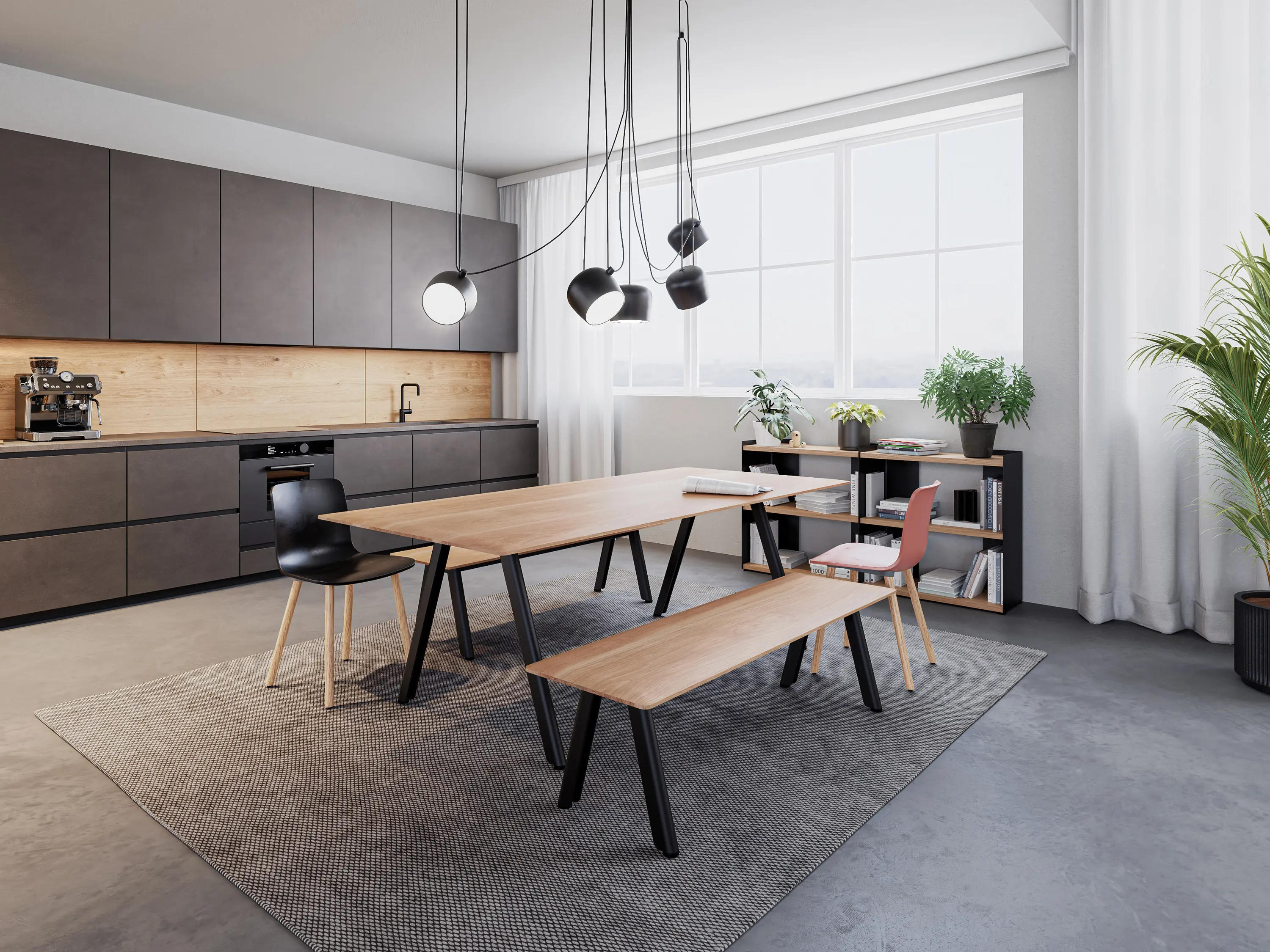 RENZ - Slide meeting table solid wood