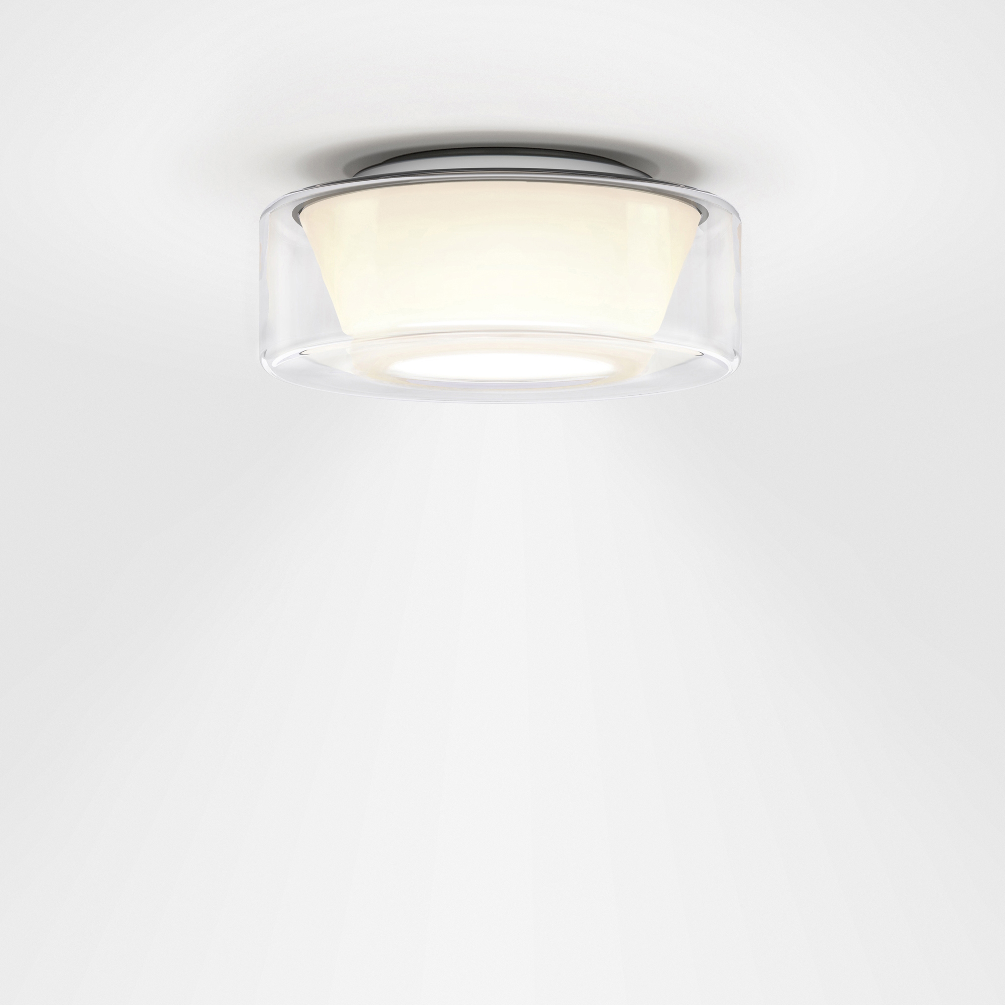 Afficher le produit CURLING Ceiling | shade glass clear, reflector conical opal du fabricant serien.lighting