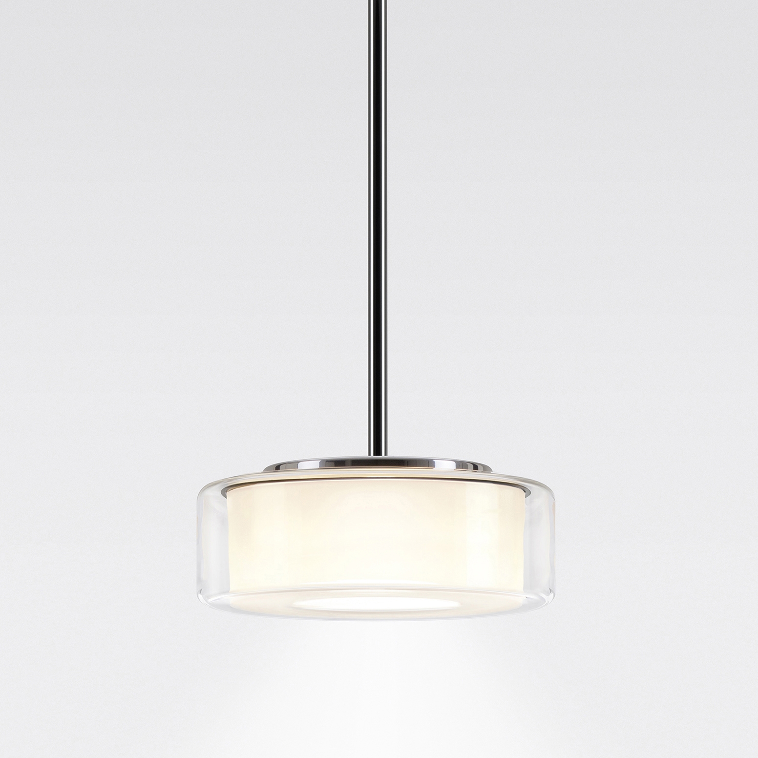 Display product CURLING Suspension Tube | shade clear, reflector cylindrical opal from manufacturer serien.lighting