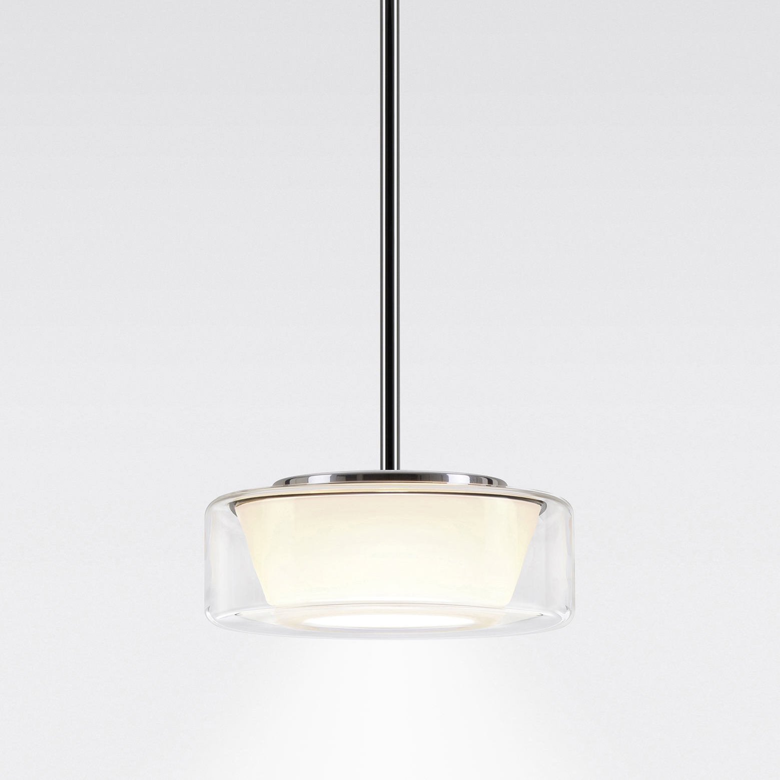 Mostra il prodotto CURLING Suspension Tube | shade clear, reflector conical opal del produttore serien.lighting