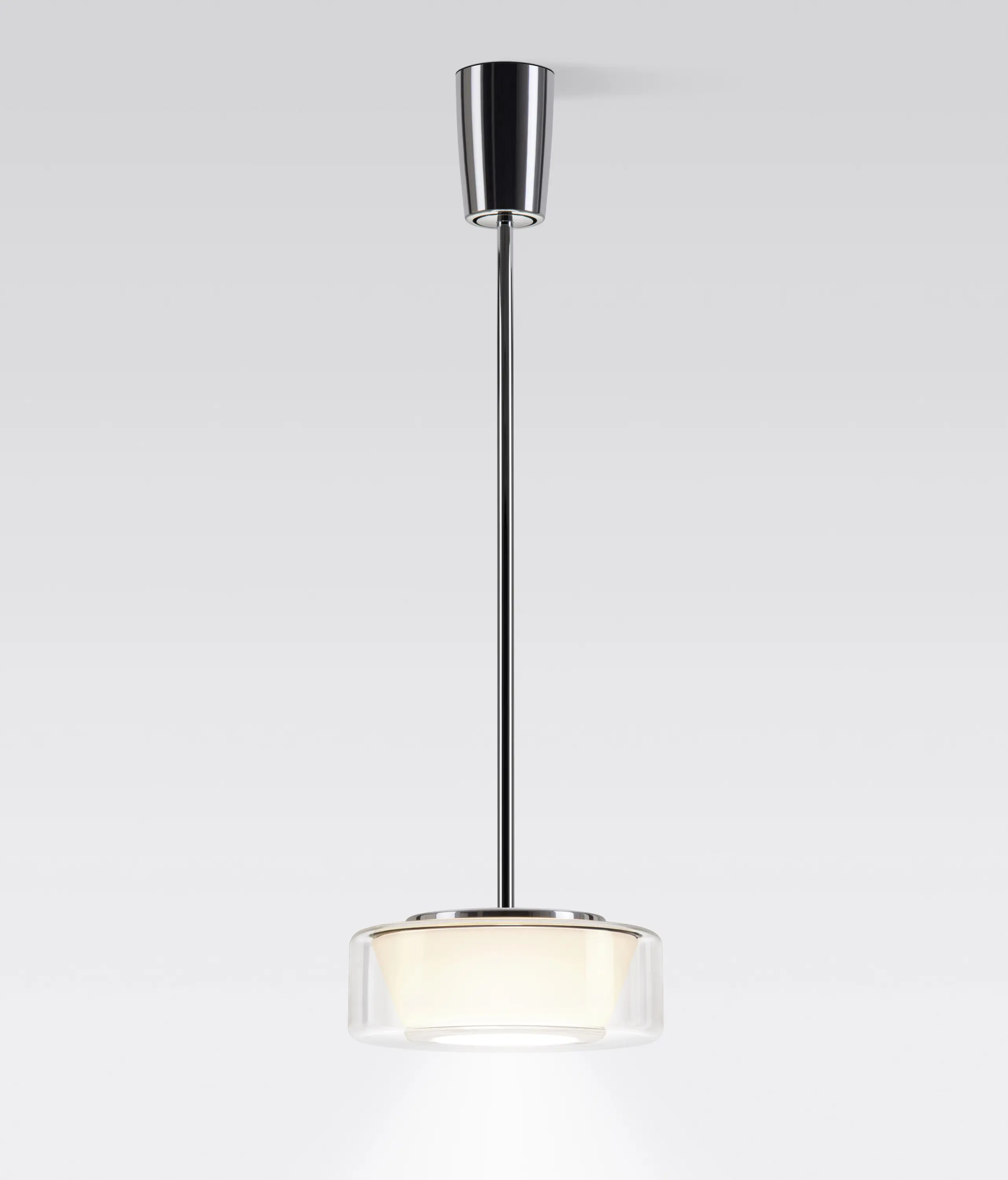 serien.lighting - CURLING Suspension Tube | shade clear, reflector conical opal