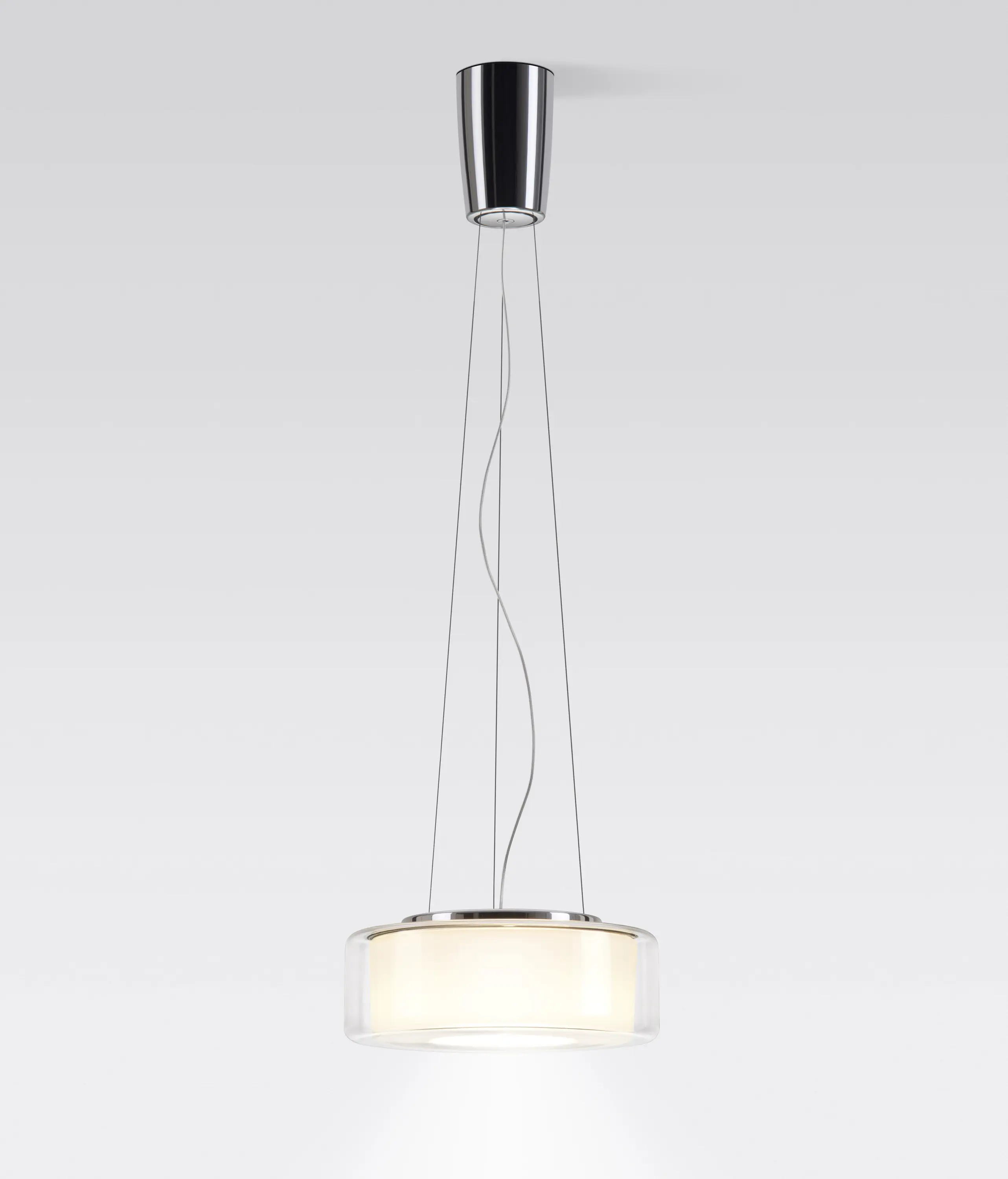 serien.lighting - CURLING Suspension Rope | shade clear, reflector cylindrical opal