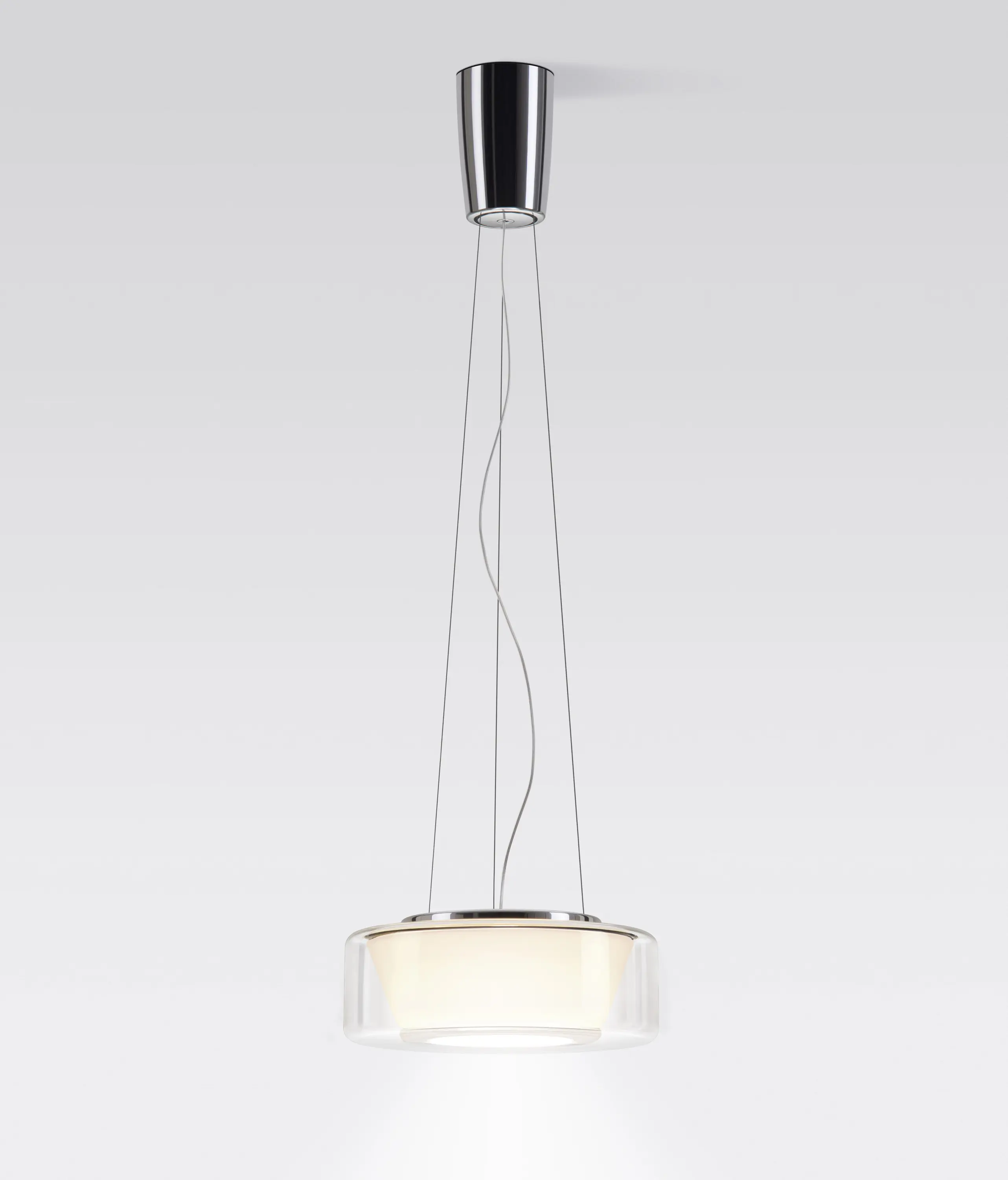 serien.lighting - CURLING Suspension Rope | shade clear, reflector conical opal