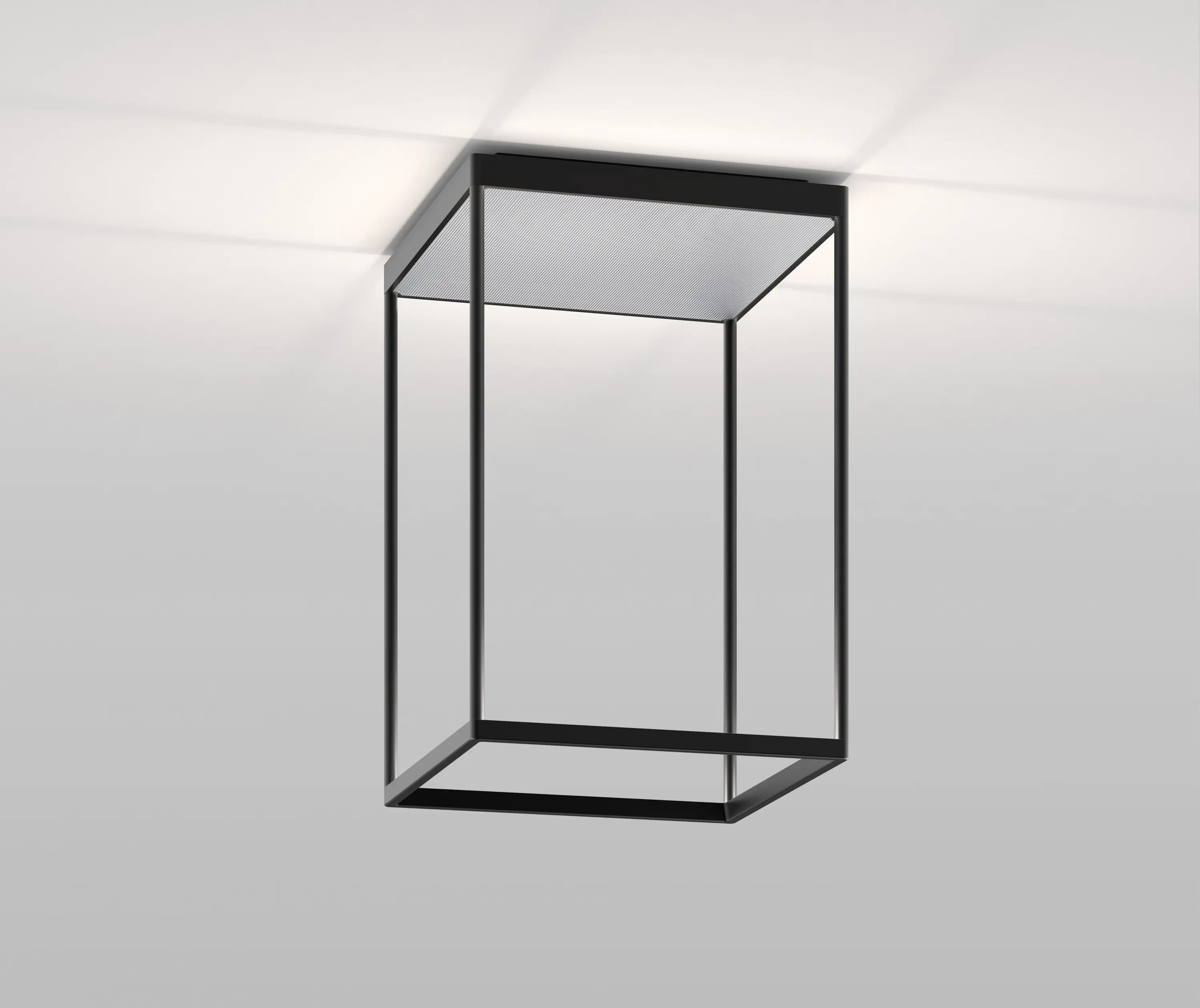 serien.lighting - REFLEX² M 450 black | pyramid structure silver
