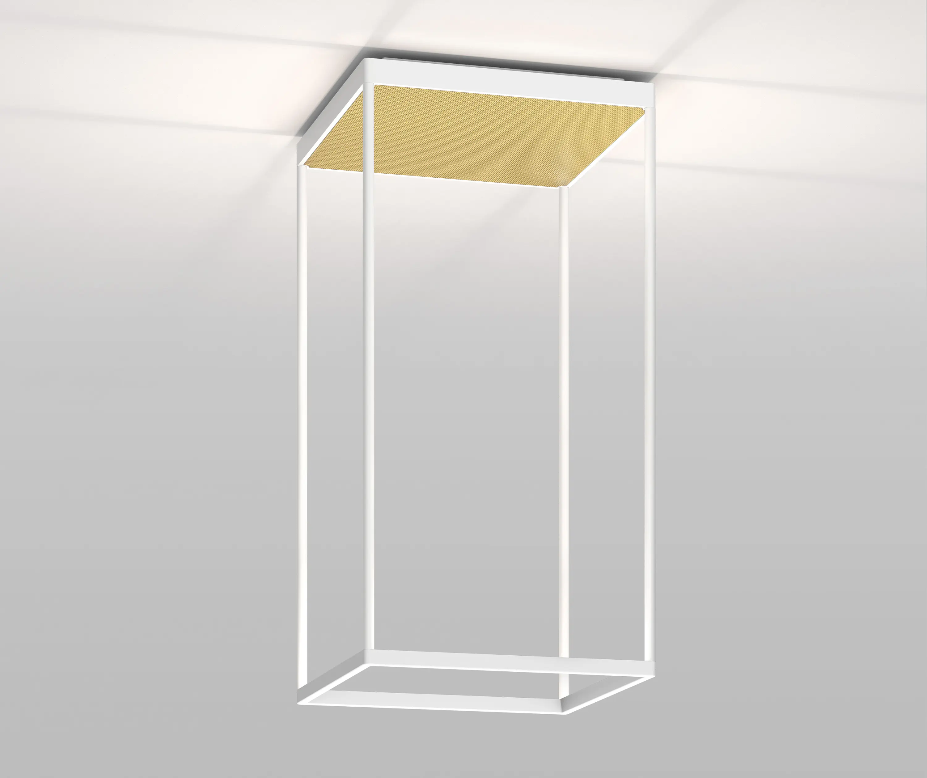 serien.lighting - REFLEX² M 600 white | pyramid structure gold