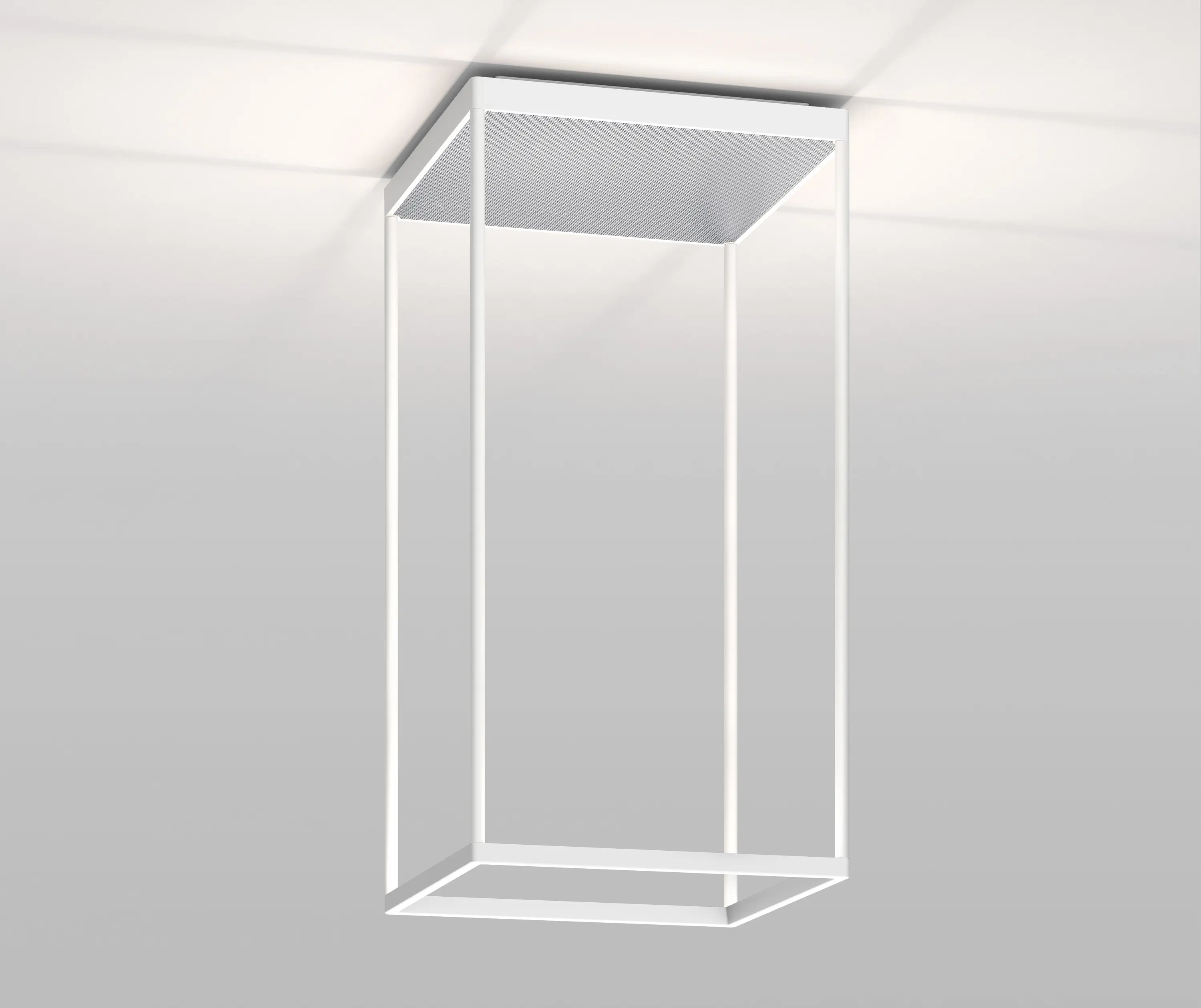 serien.lighting - REFLEX² M 600 white | pyramid structure silver