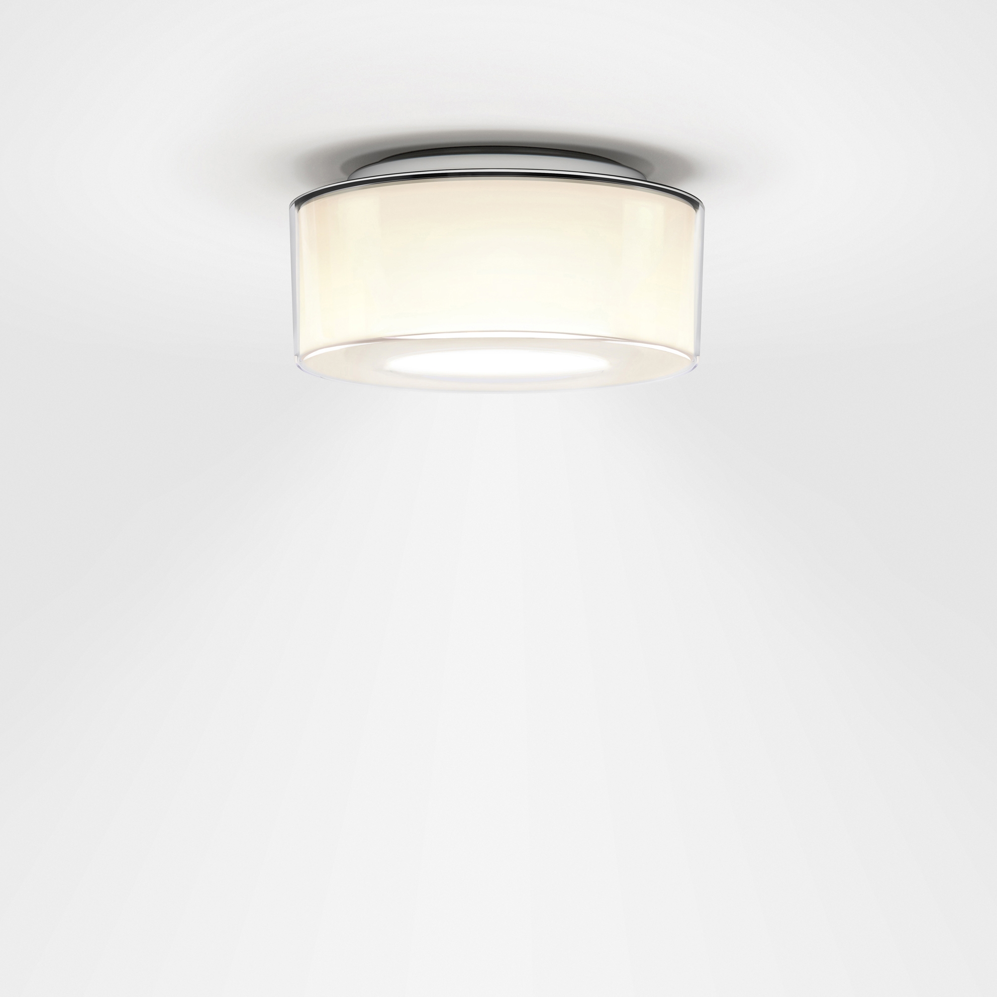 Display product CURLING Ceiling | shade acrylic glass, reflector cylindrical opal from manufacturer serien.lighting