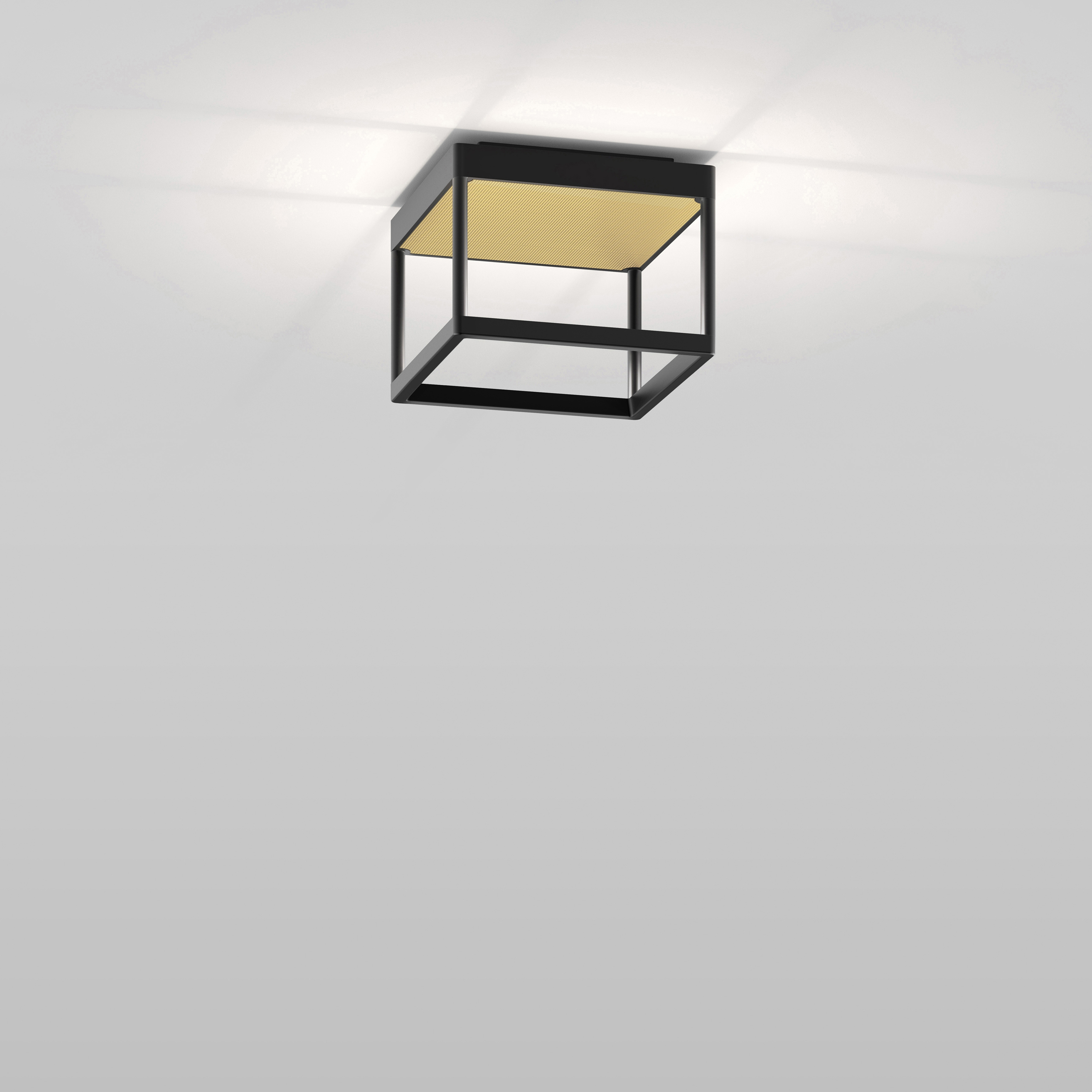 Display product REFLEX² S 150 black | pyramid structure gold from manufacturer serien.lighting