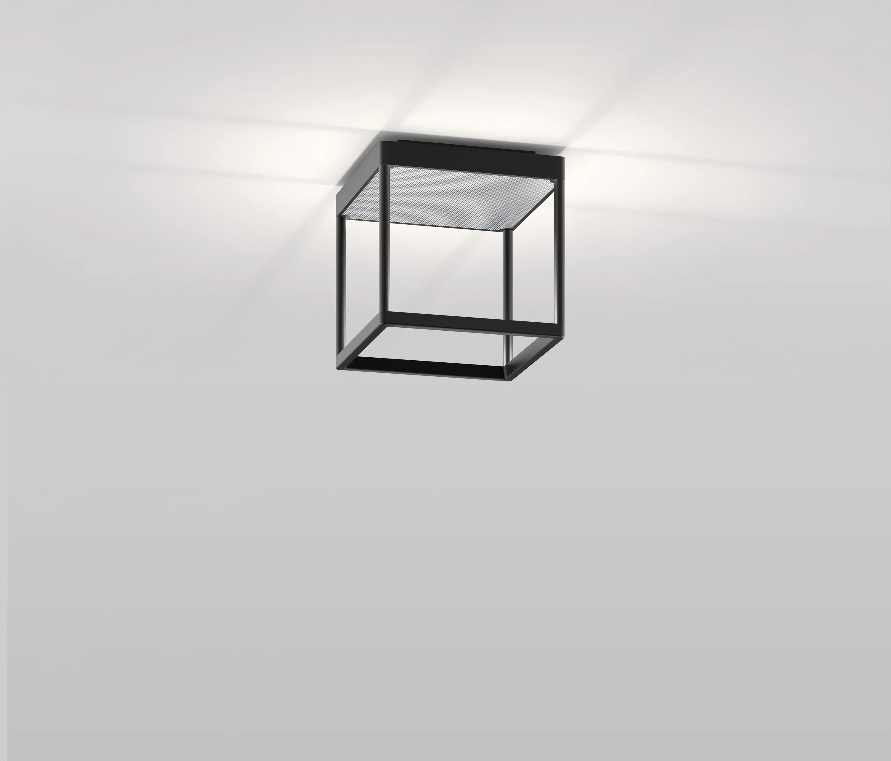 serien.lighting - REFLEX² S 200 black | pyramid structure silver