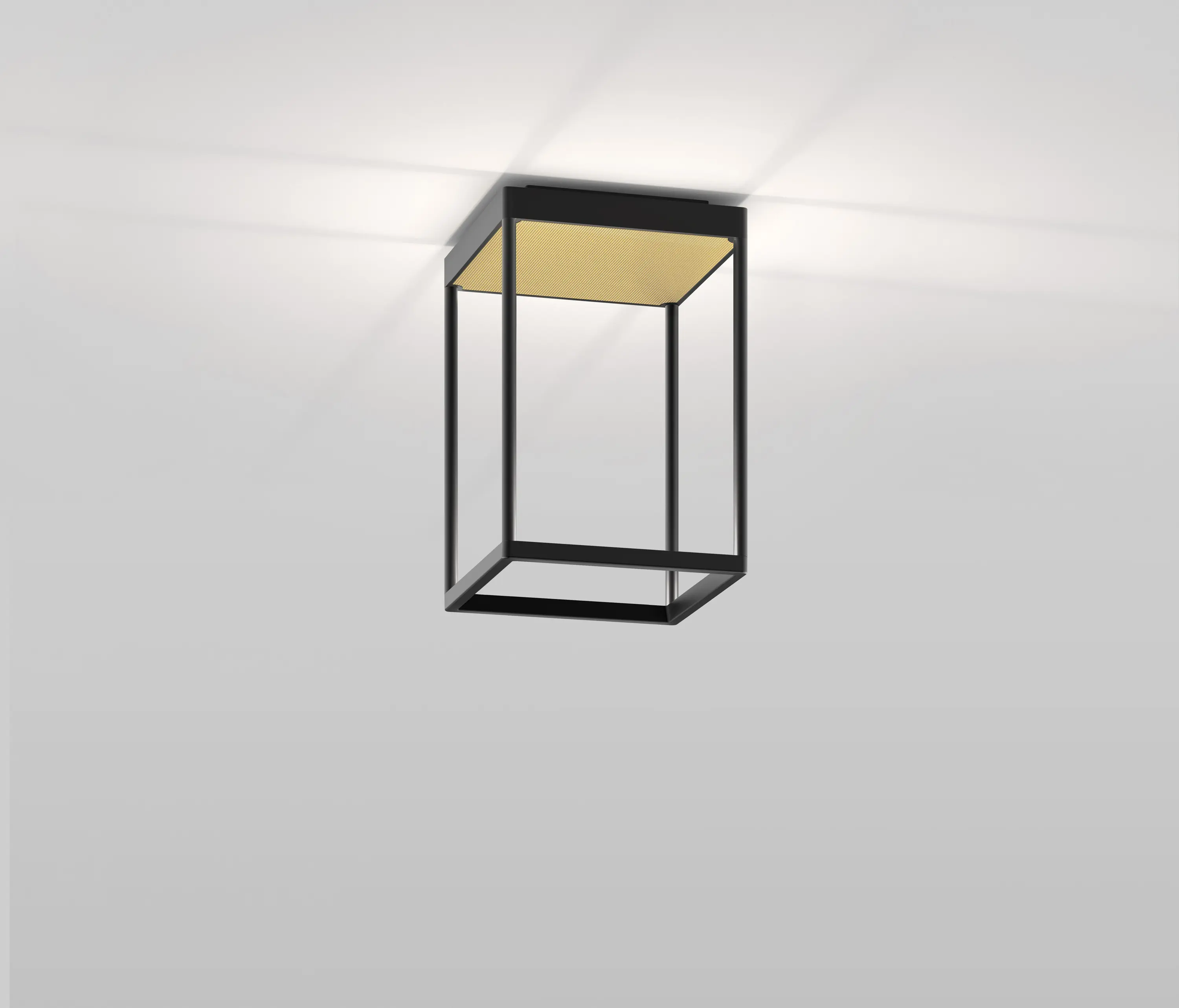 serien.lighting - REFLEX² S 300 schwarz | Pyramidenstruktur gold