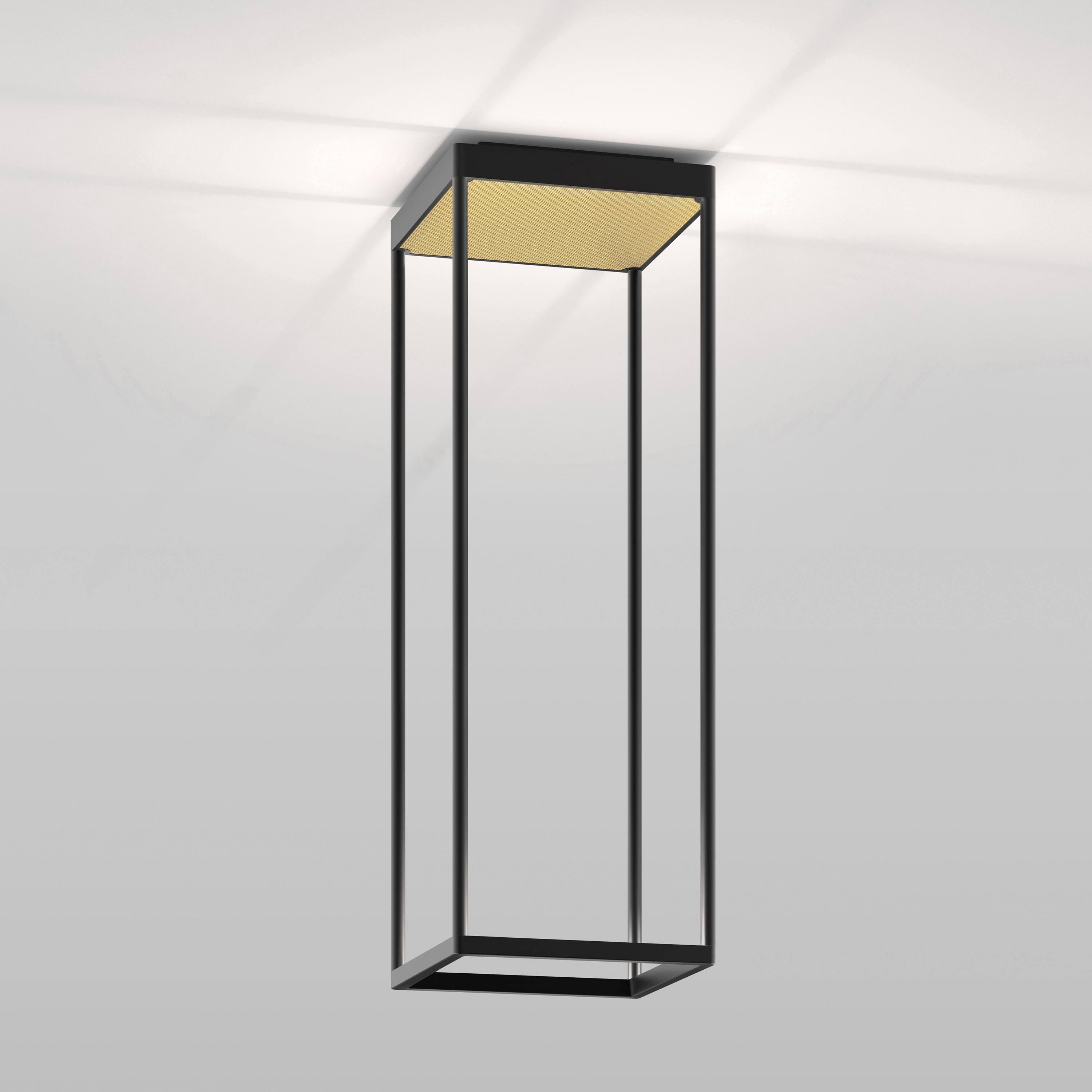 Display product REFLEX² S 600 black | pyramid structure gold from manufacturer serien.lighting