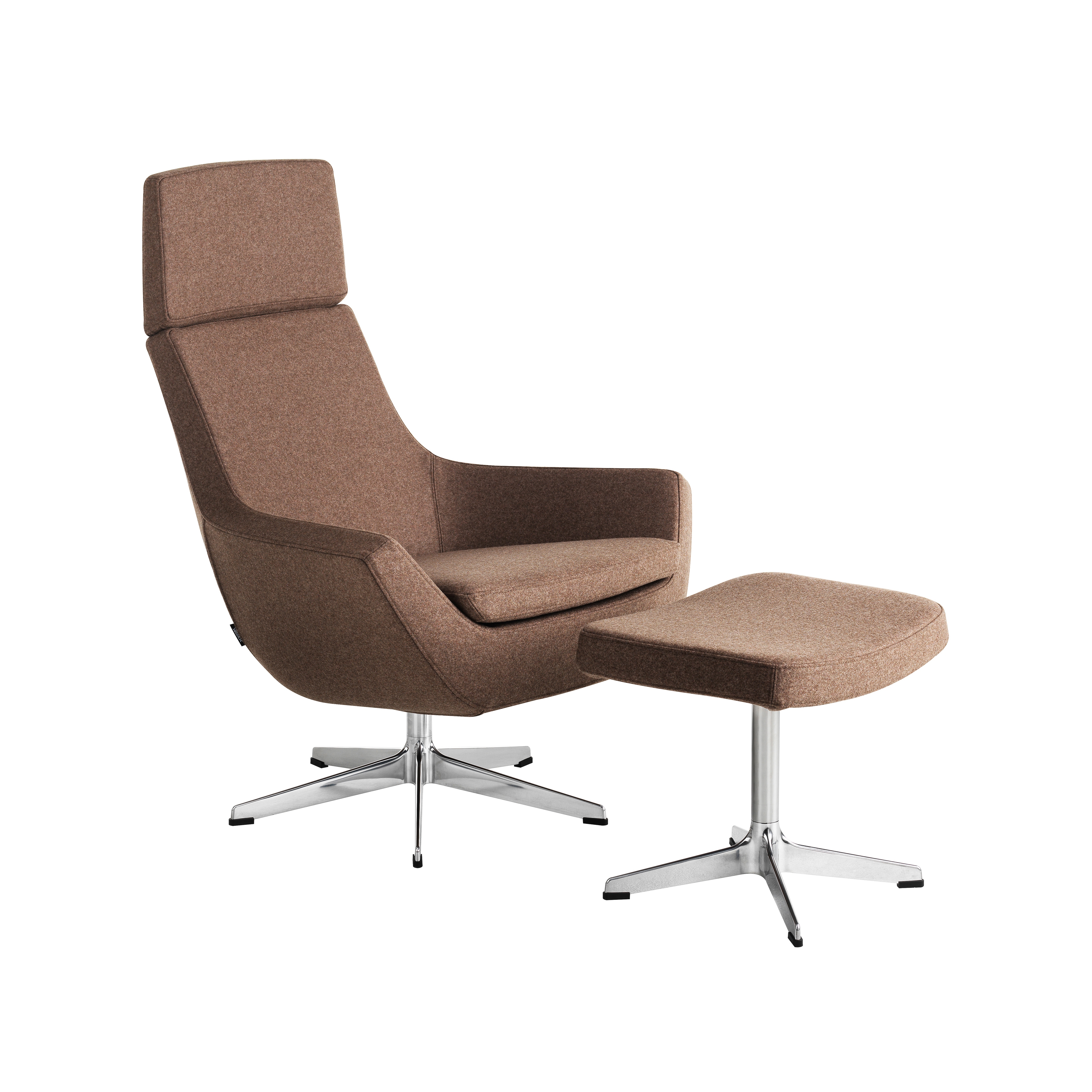 Display product Happy Swing chair high back with foot stool from manufacturer Swedese