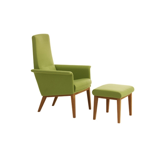 Display product Lazy easy chair high back with footstool from manufacturer Swedese