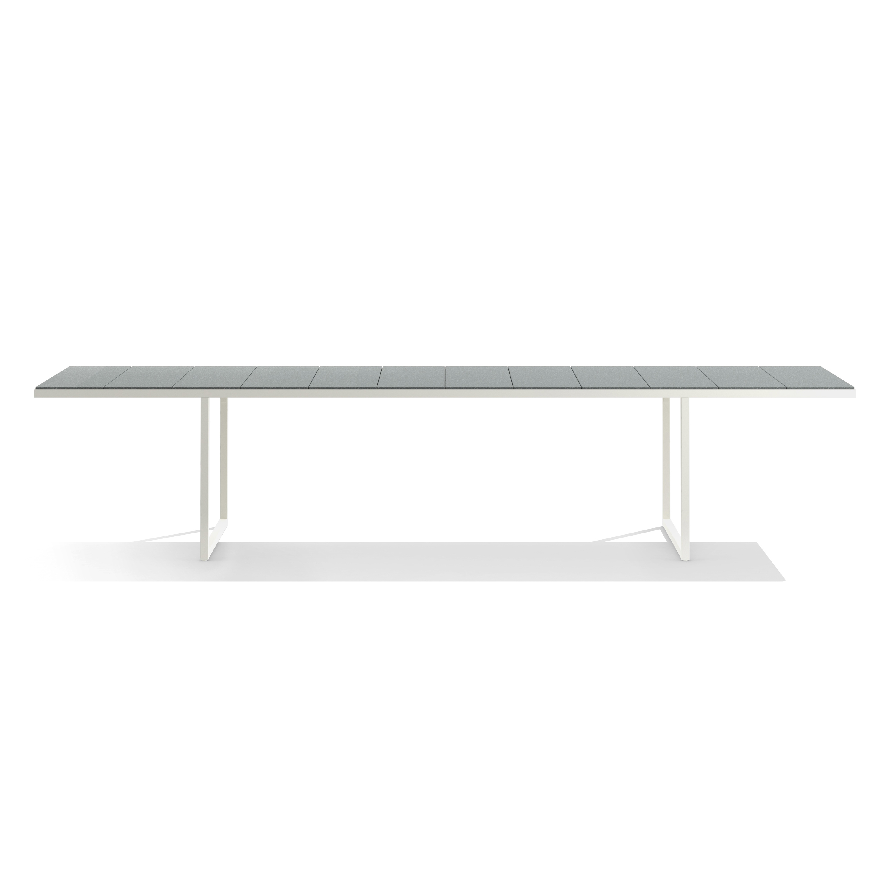 Nox Dining Table - 350 cm - Linen frame, Ocean glazed lava stone