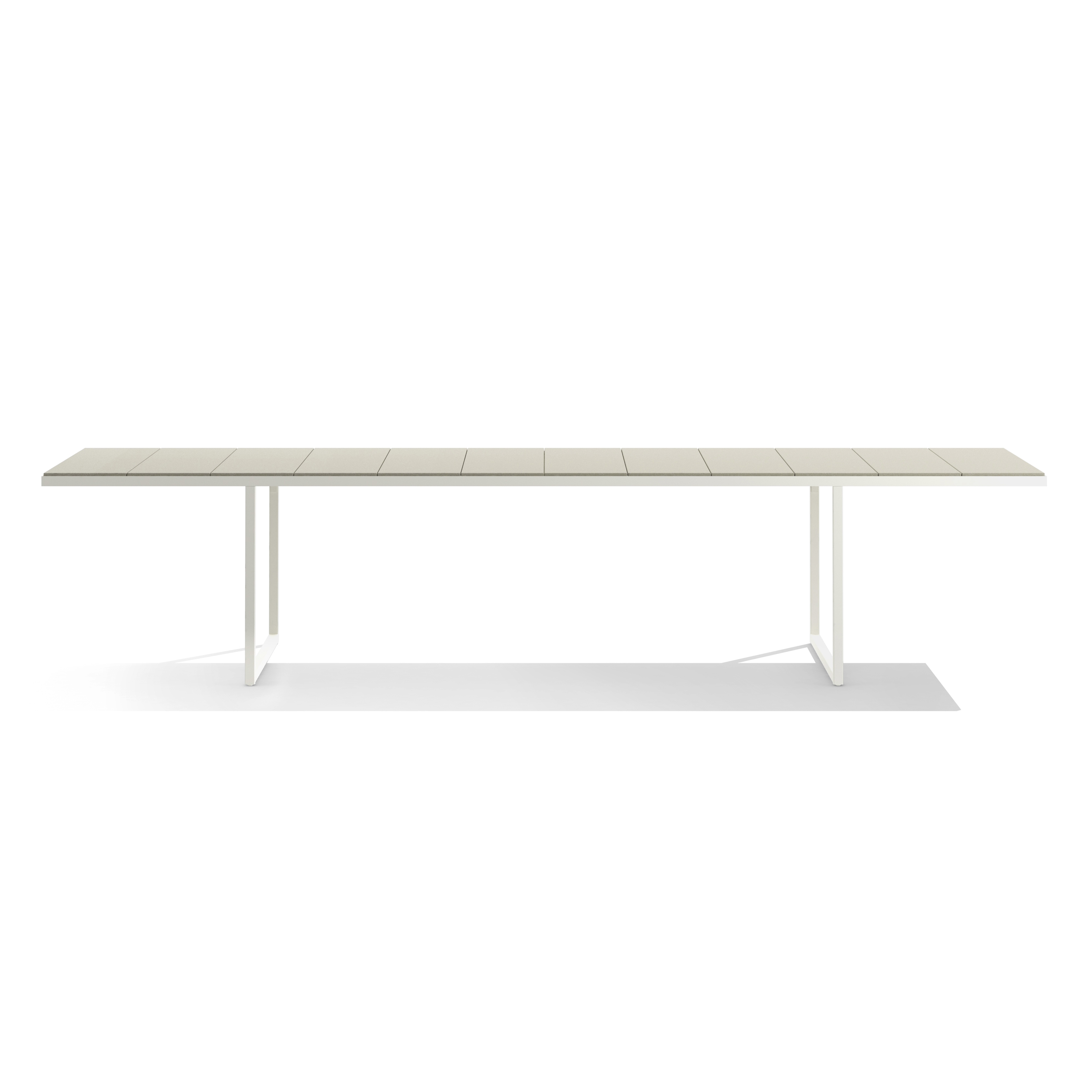 Nox Dining Table - 350 cm - Linen frame, Linen glazed lava stone