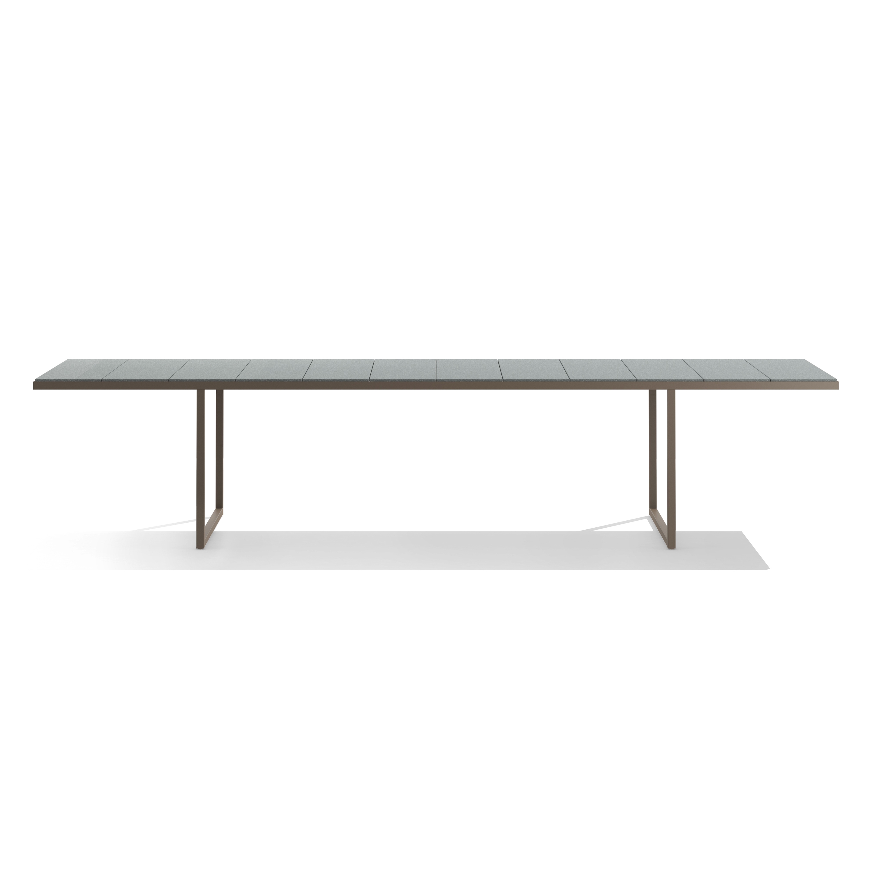 Nox Dining Table - 350 cm - Wengé frame, Ocean glazed lava stone