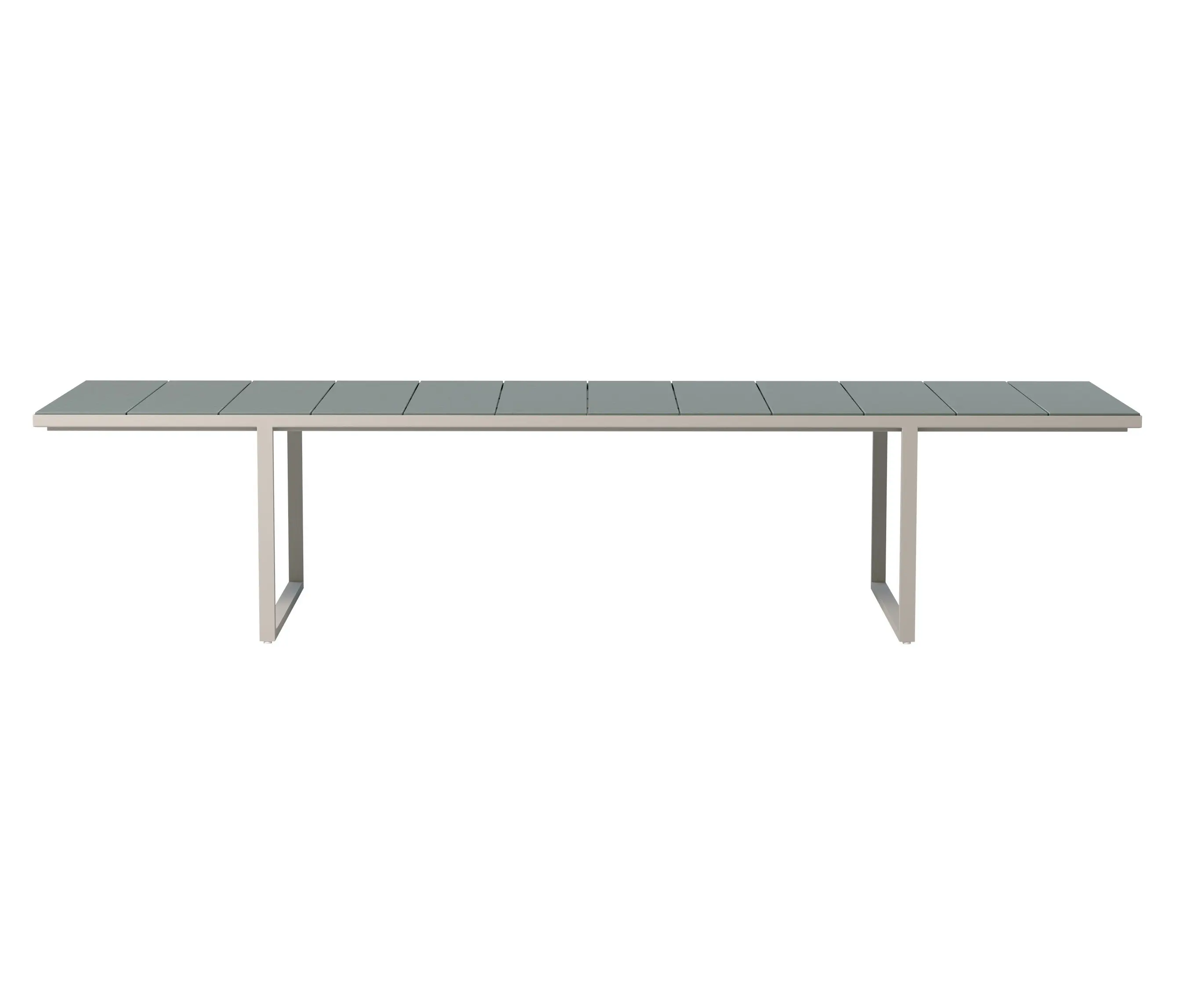 Tribù - Nox Dining Table - 350 cm - Linen frame, Moss glazed lava stone