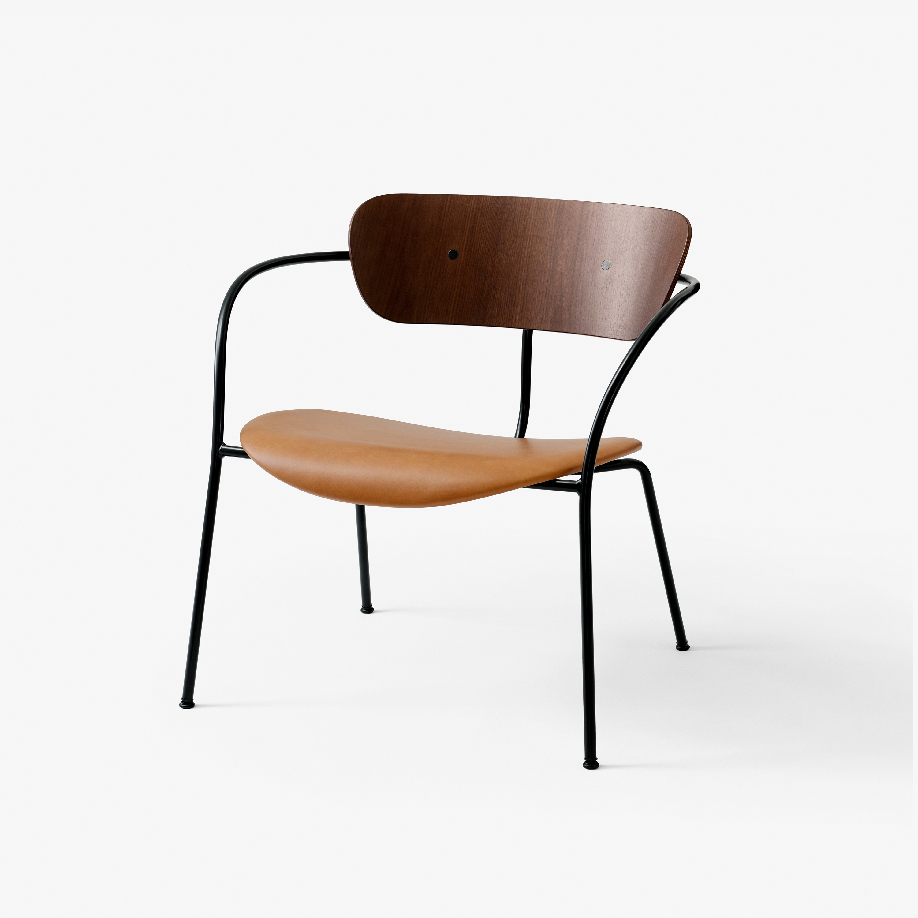 Pavilion AV6 Noble Aniline Cognac Leather w. Lacquered Walnut & Black base
