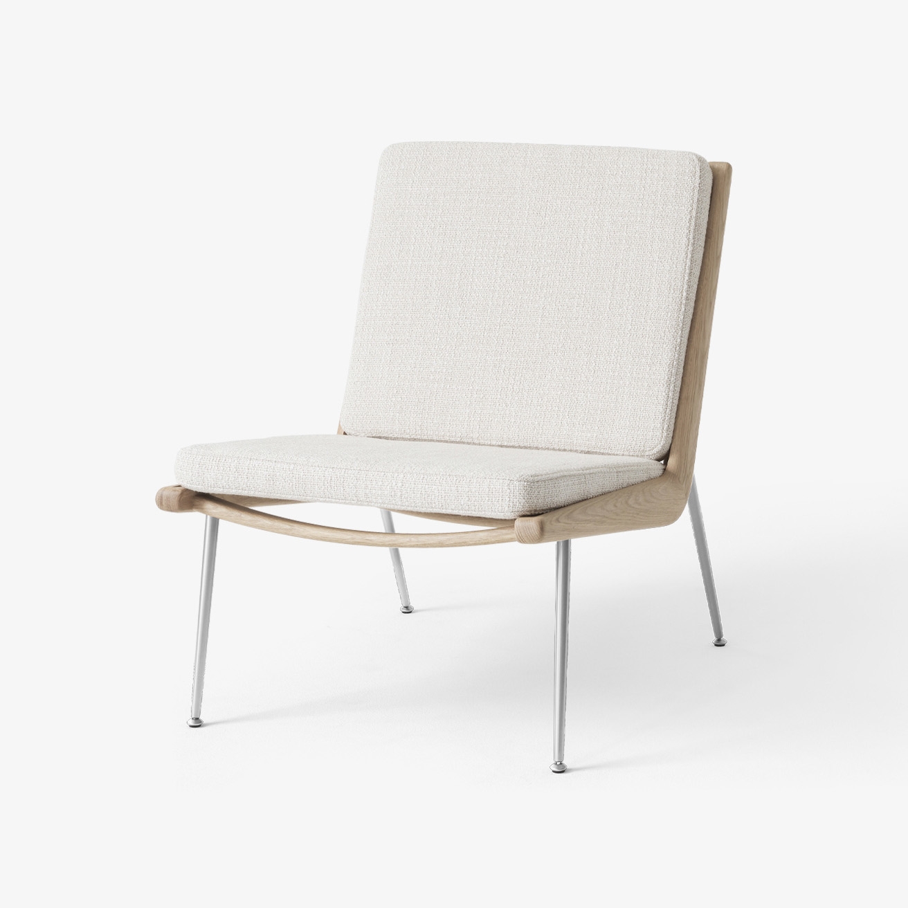 Boomerang HM1 Loop Cream w. Oiled oak & Stainless steel base