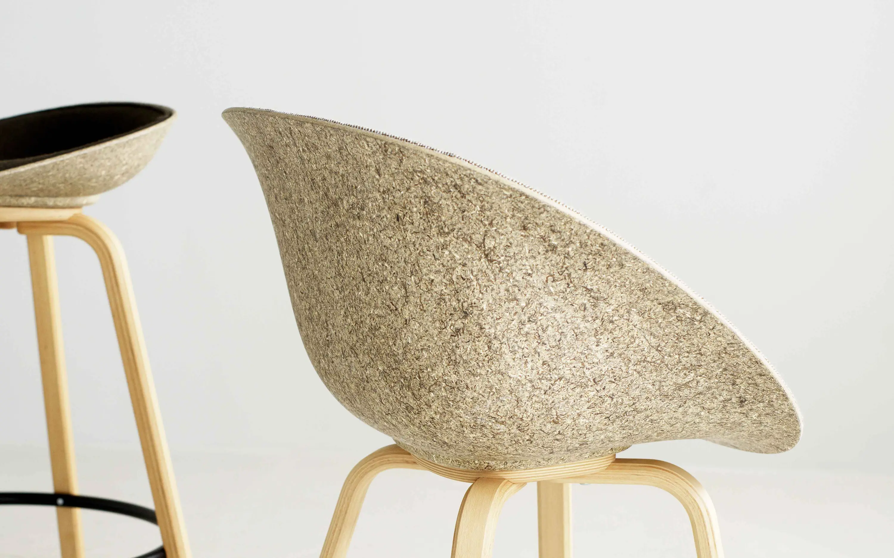 Normann Copenhagen - Mat Barstool 75 cm Front Upholstery Hemp Beech/Cream