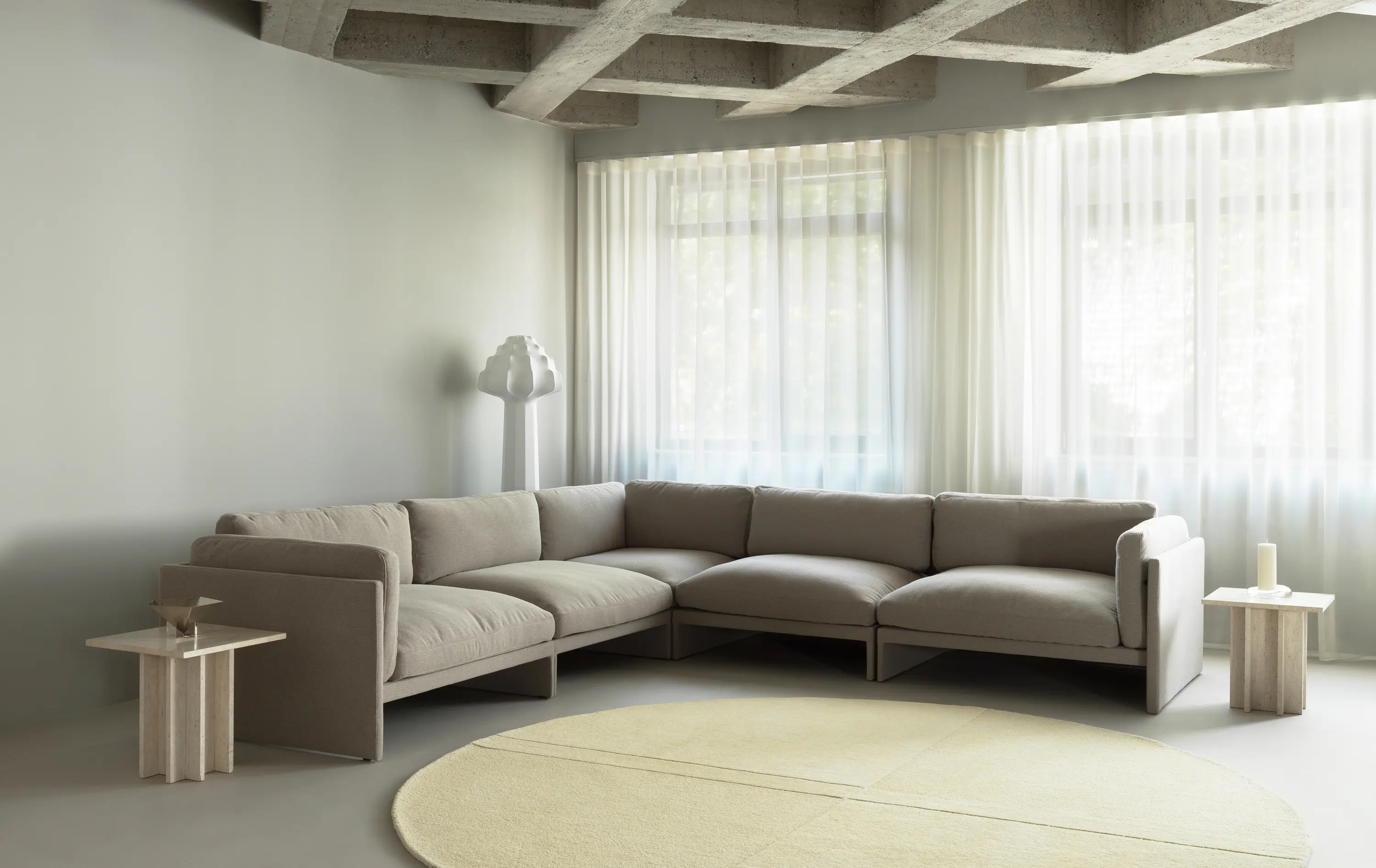 Normann Copenhagen - Level Teppich Ø280 cm Hellgelb